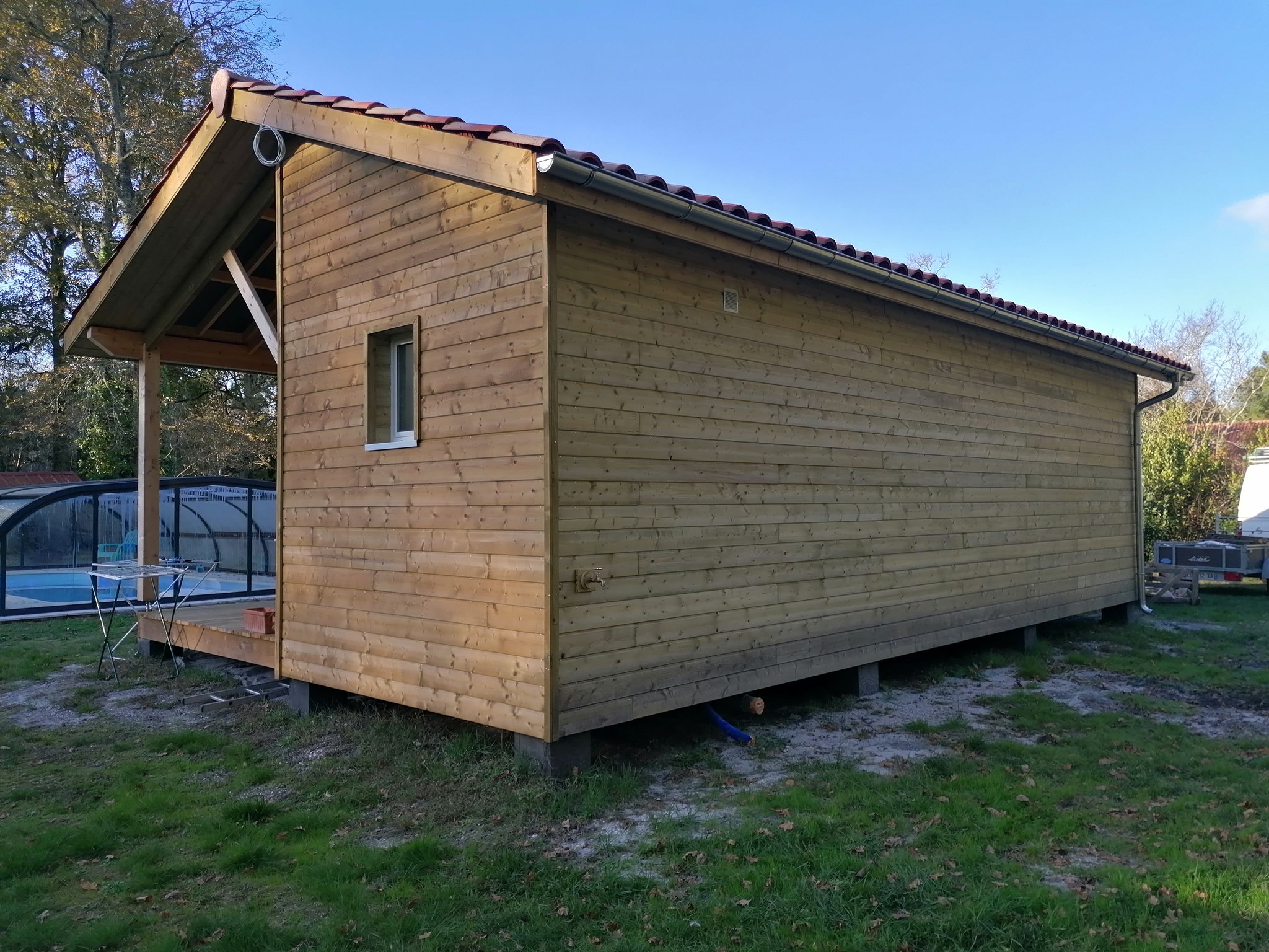 Pose du bardage façade arrière