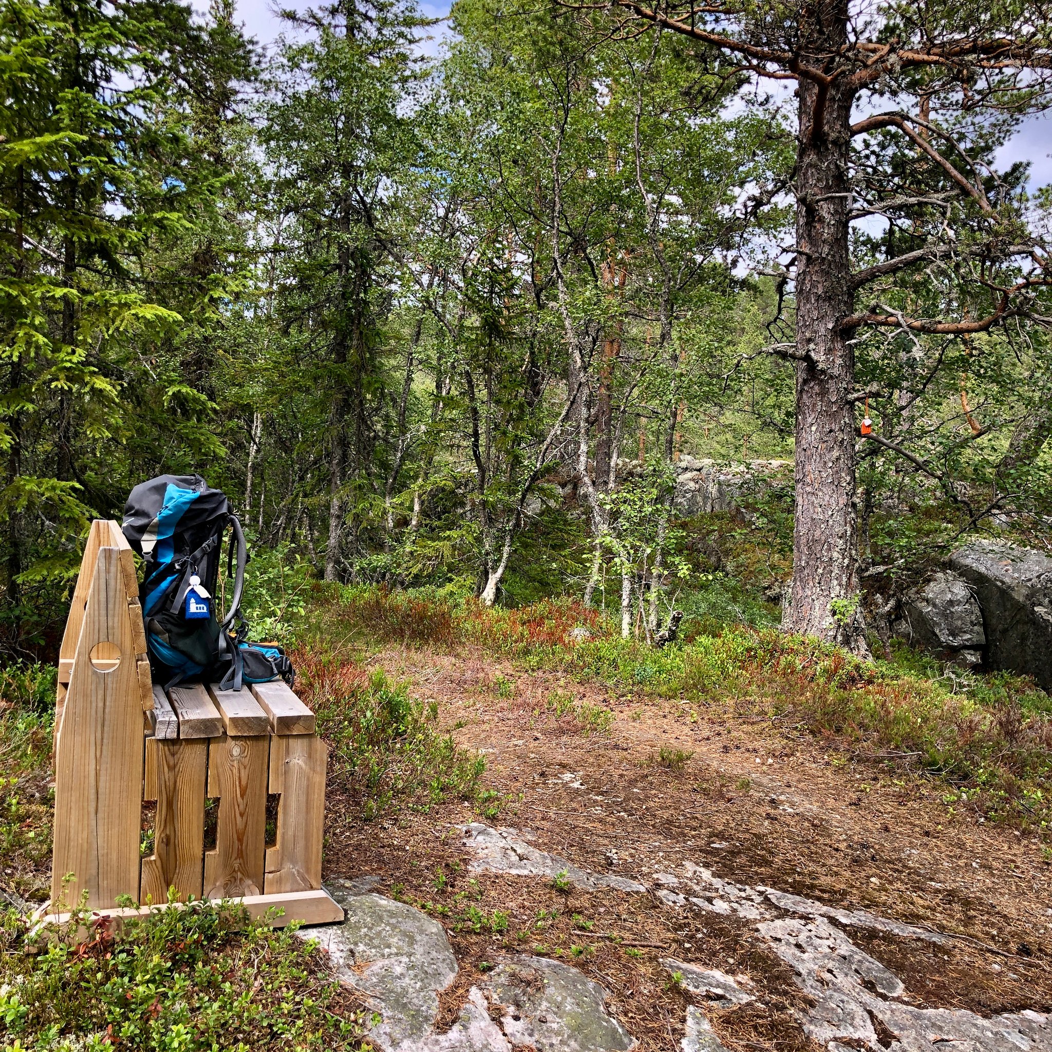 Wenn ihr den ersten "Gipfel" nach einem relativ langem Anstieg erreicht habt, wartet diese Bank auf euch