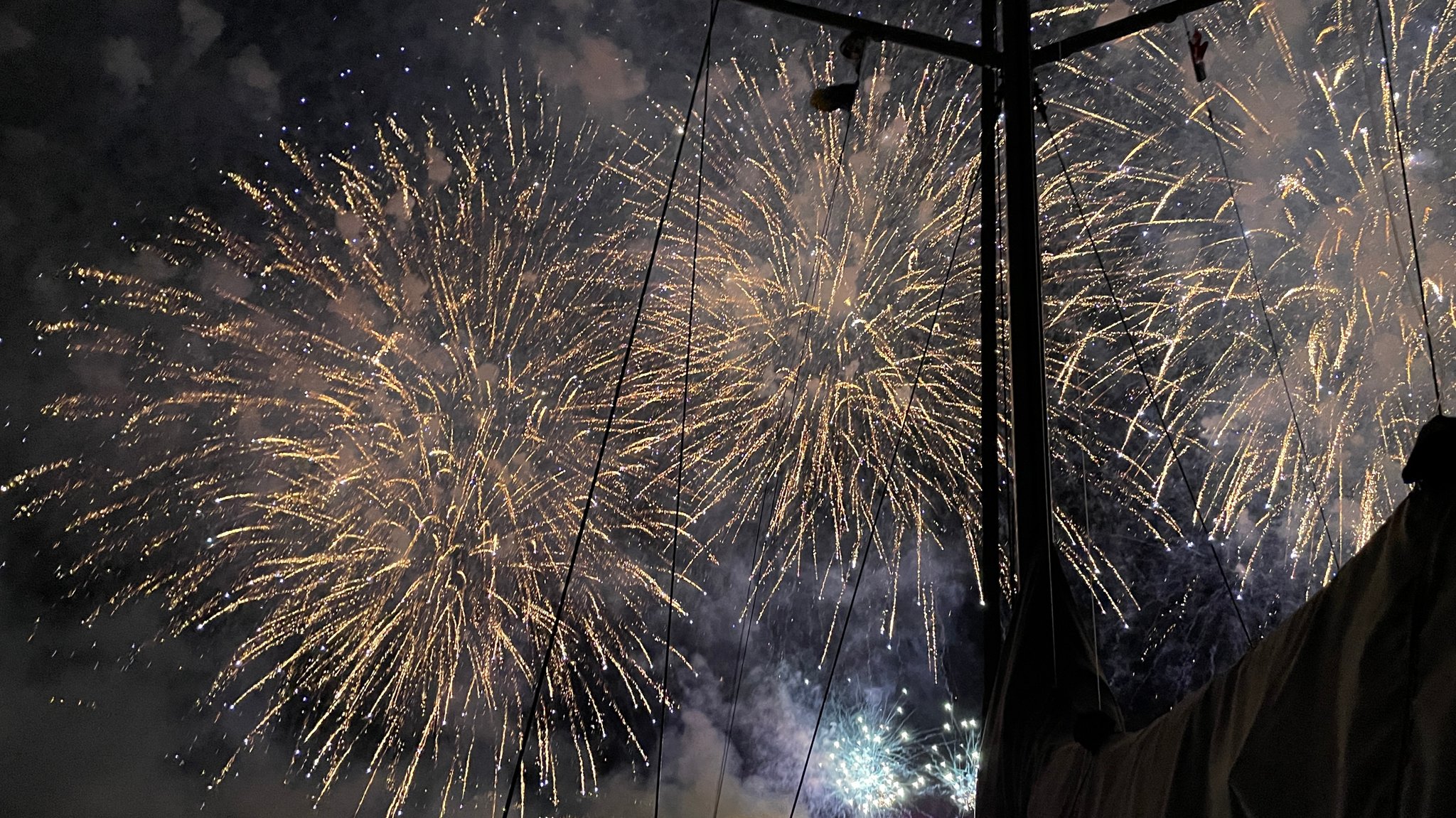 Fireworks on supermacht at Rade de St Hopice