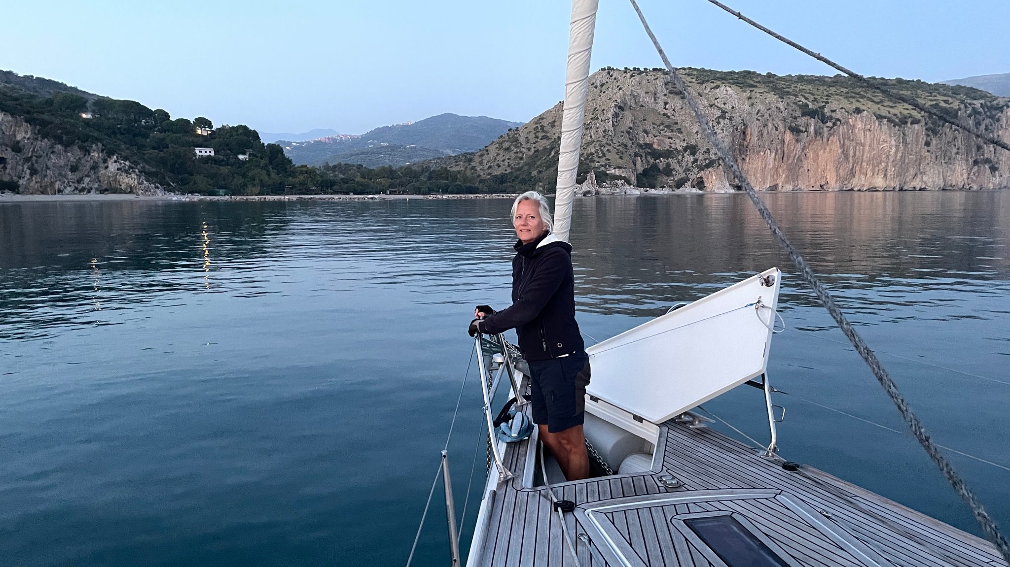 Anchoring for the night at the other side of Palinuro