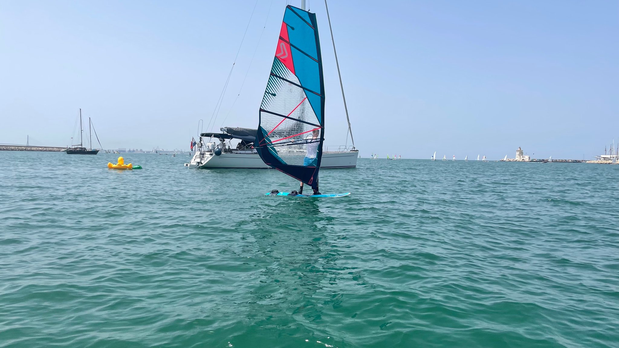 Windsurfing on the new board