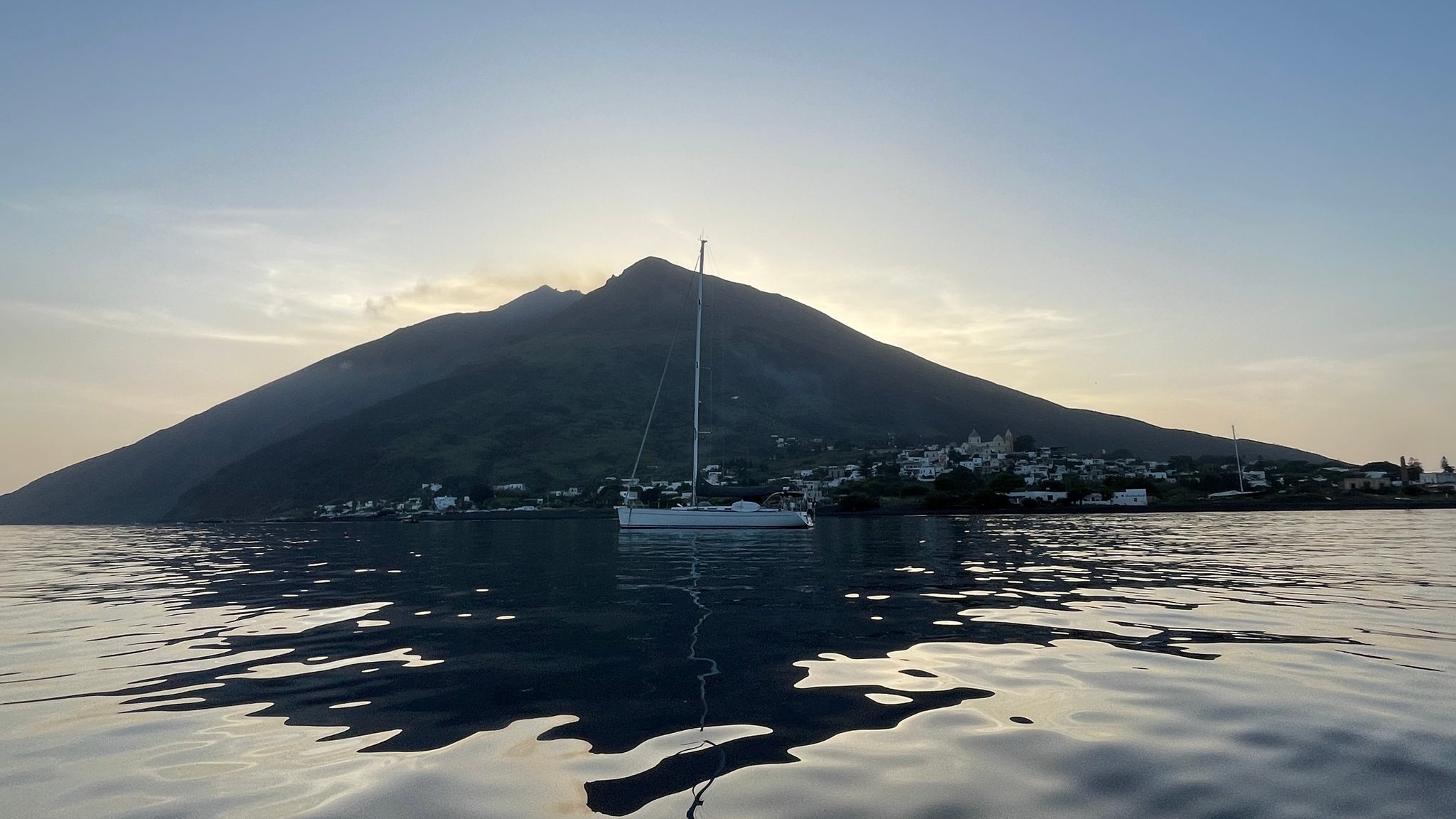 Where we were anchoring at Stromboli