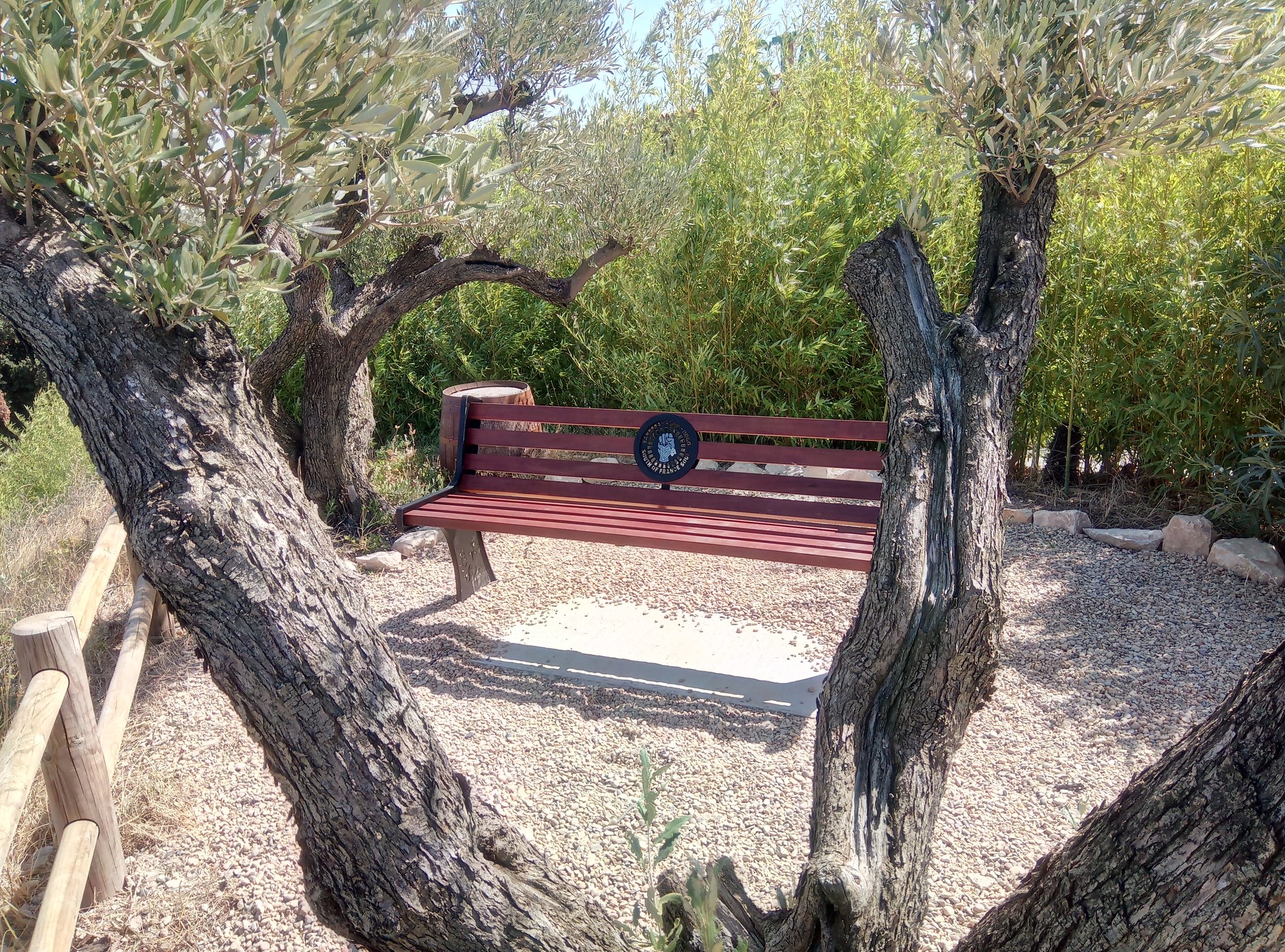 Banc extérieur acier et bois exotique
