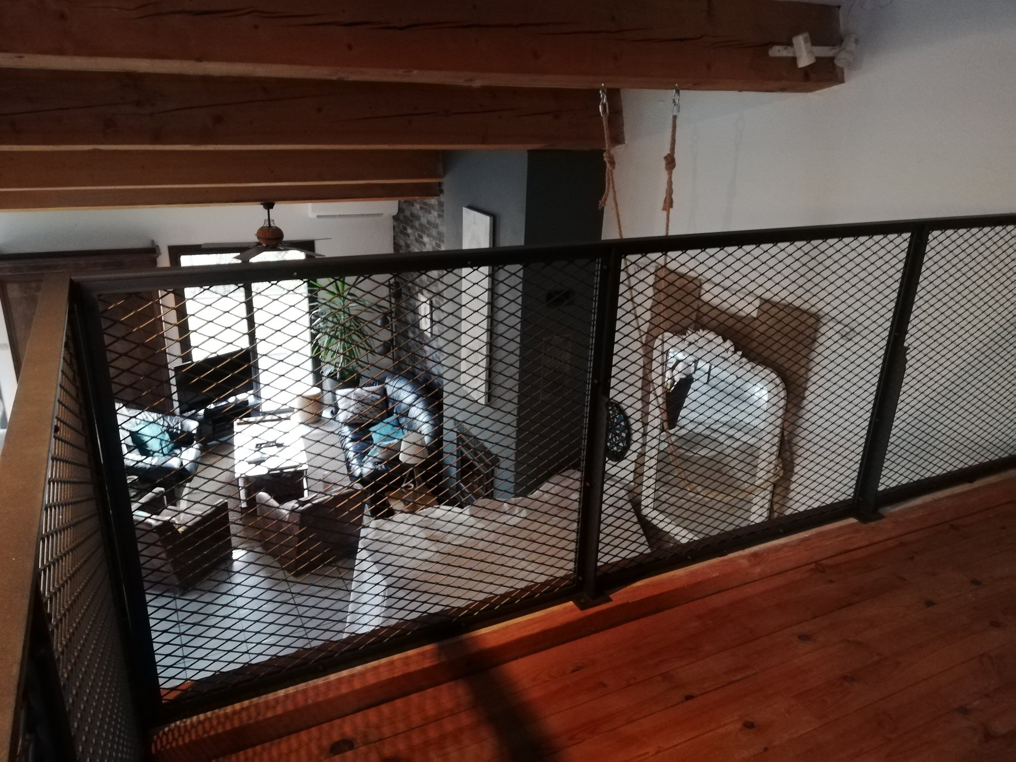 Rampe et garde-corps en métal déployé, Finition noir 2100 sablé. Junas, Gard (30) Métalu d'Oc