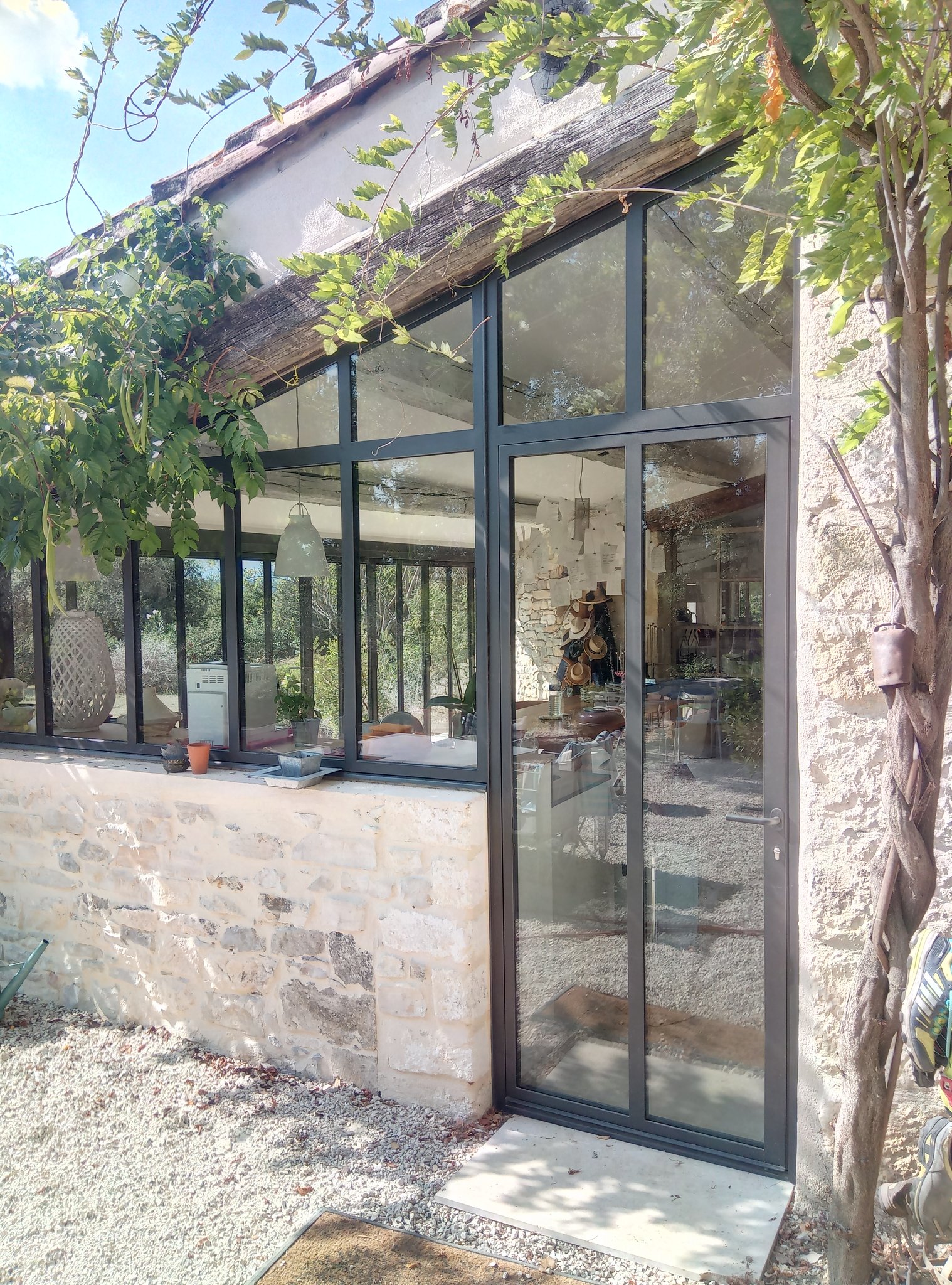 Verrière sous pente en profils acier,  Gard (30) Métalud'oc