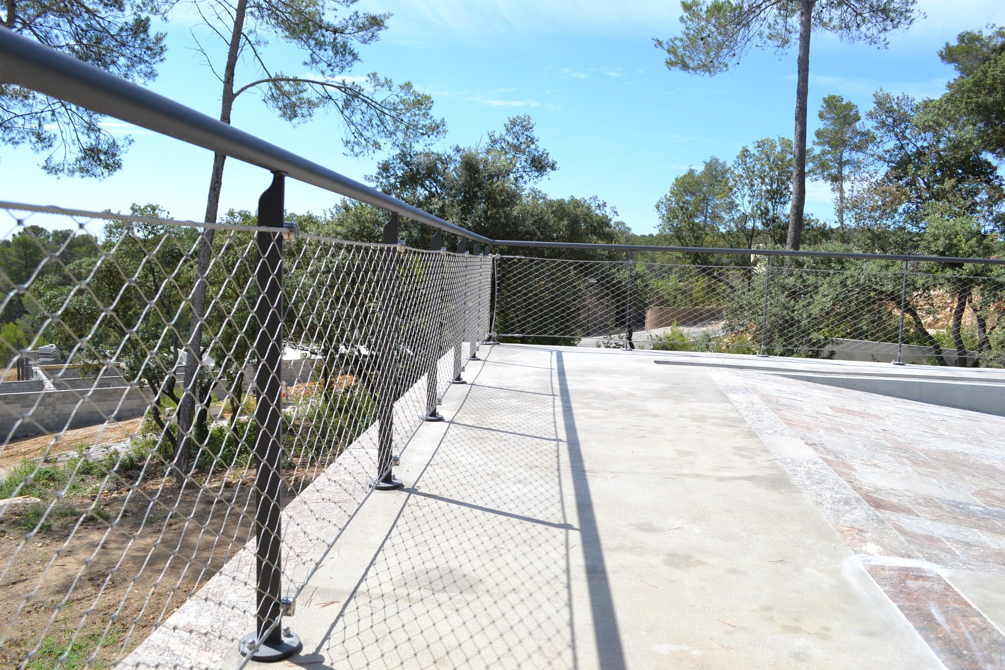 Garde corps extérieur avec maille inox. Saint gely du Fesc, Hérault (34) Métalu d'oc
