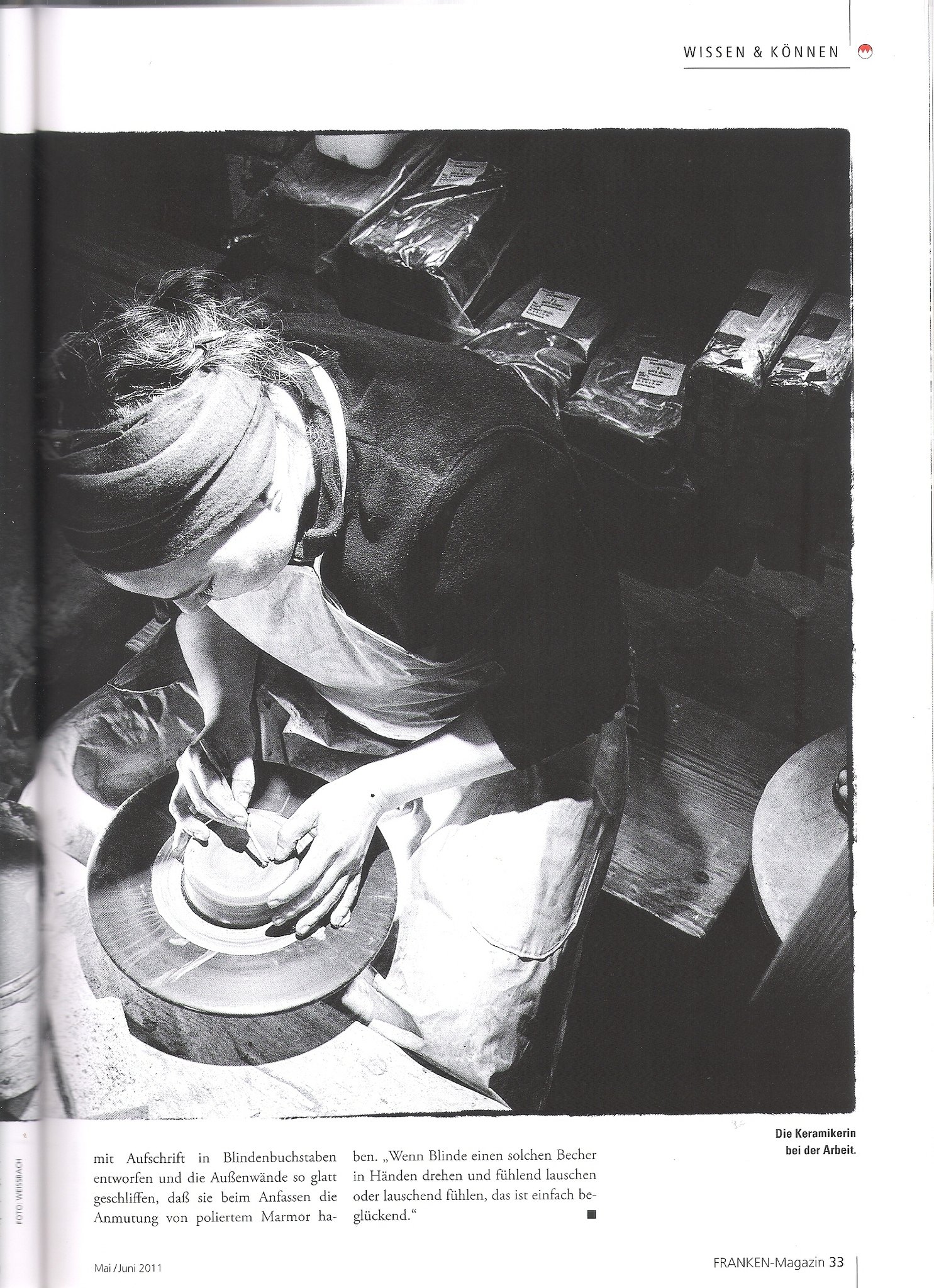 Aufschrift in Blindenbuchstaben - FRANKEN-Magazin