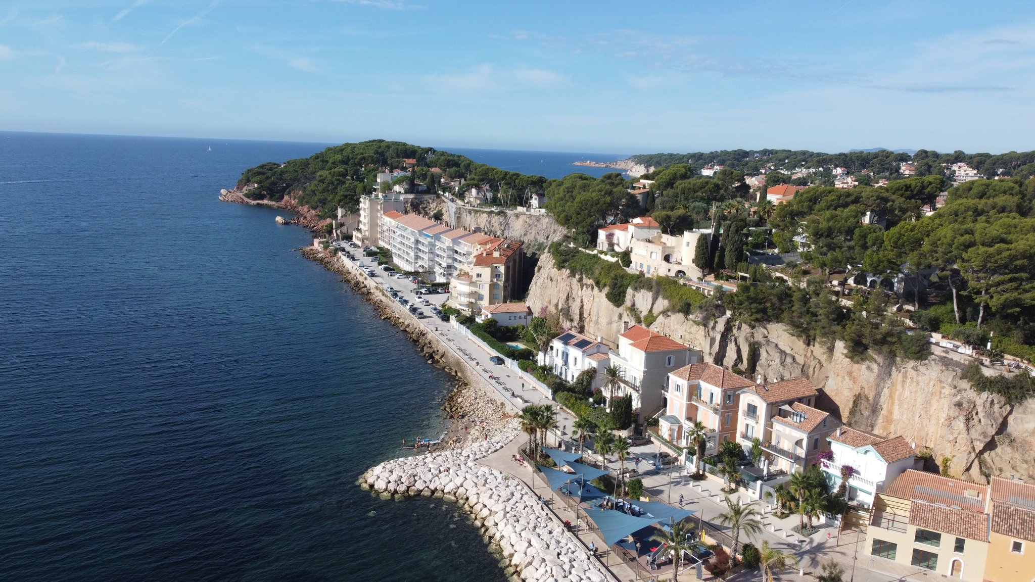 Vue aérienne Corniche des Baux Sanary