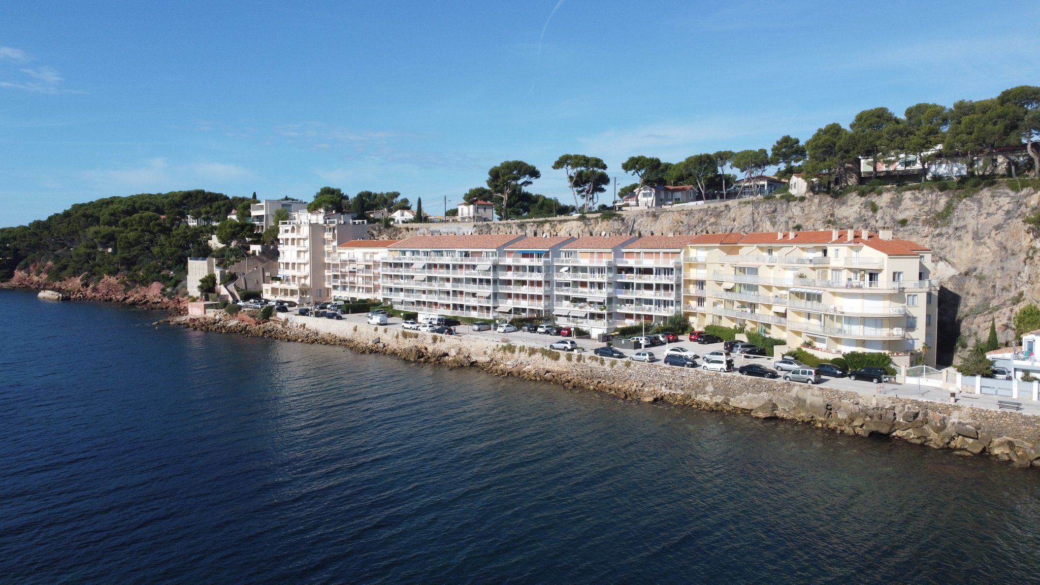 Vue de la mer résidence Méditerranée Corniche des Baux Sanary