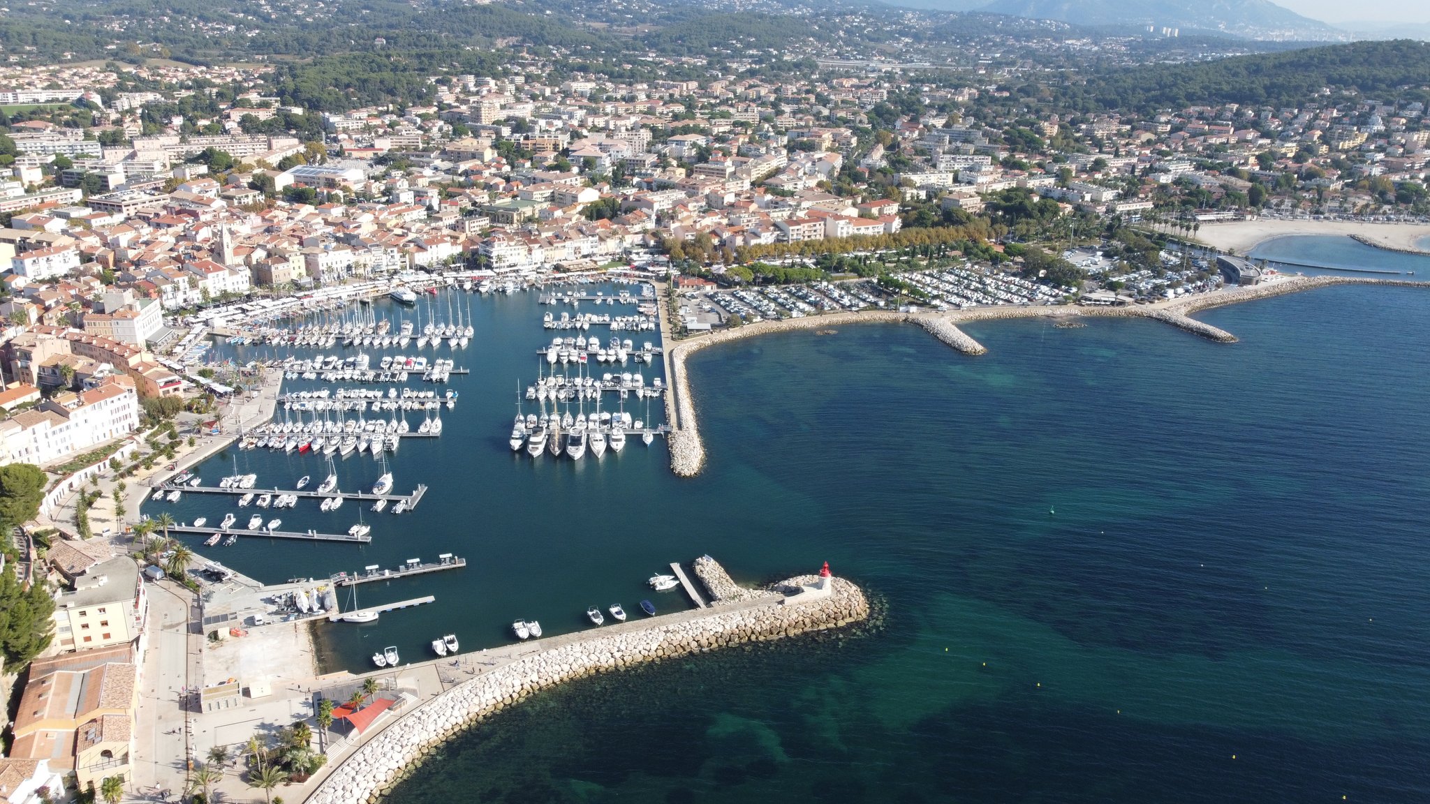 Vue du ciel port Sanary