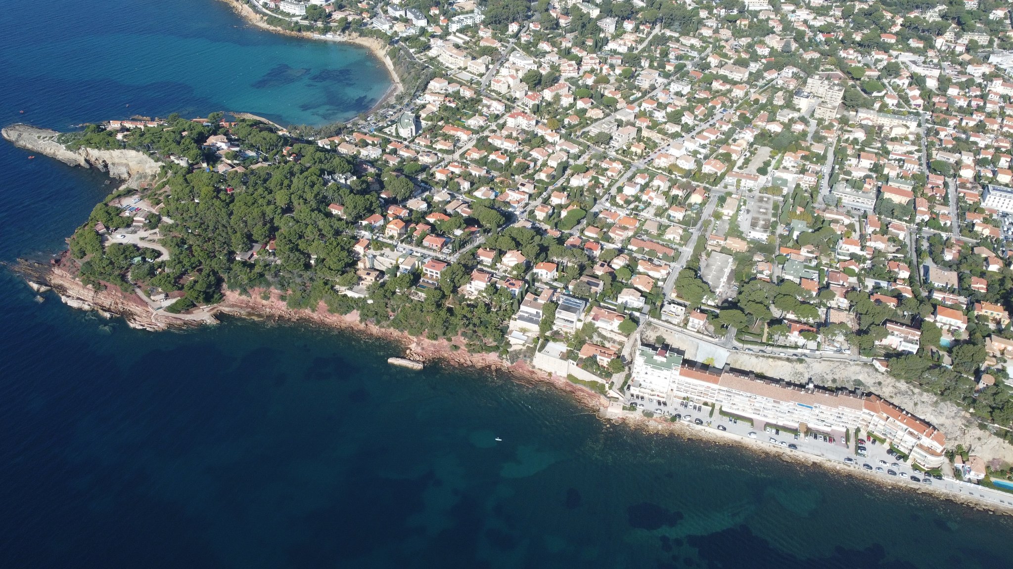 Vue du ciel quartier Portissol Sanary
