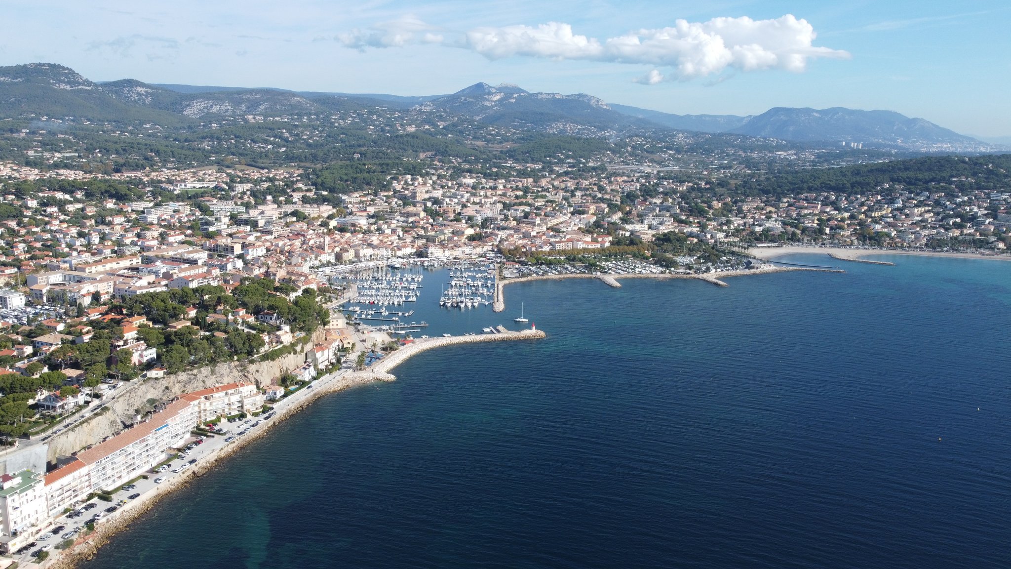 Vue du ciel bord de mer Sanary
