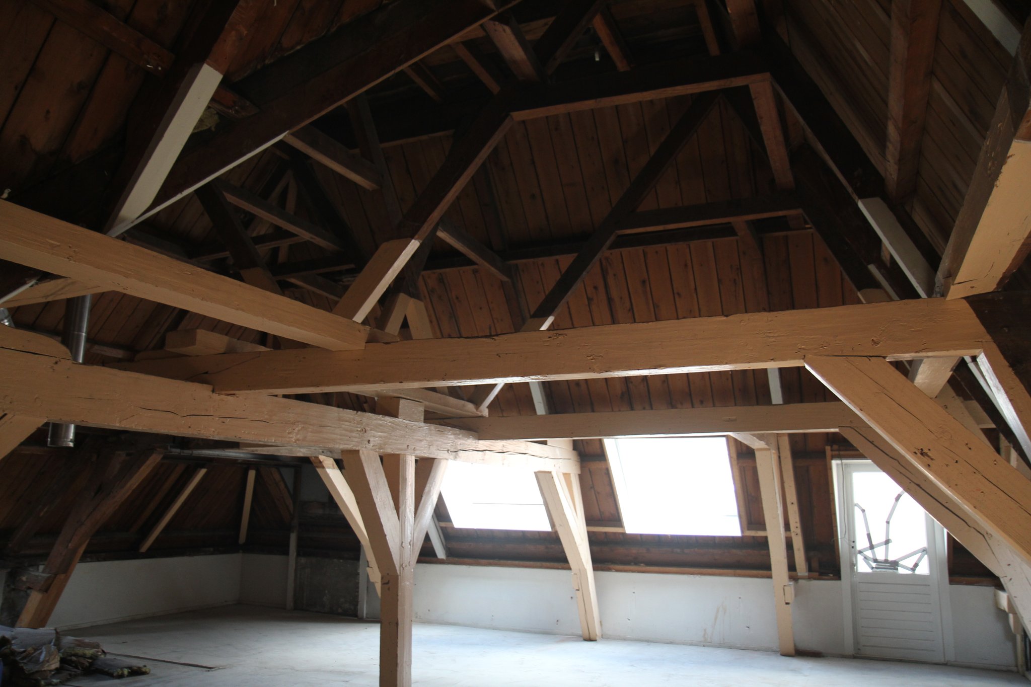 Impressie van de kapconstructie. 