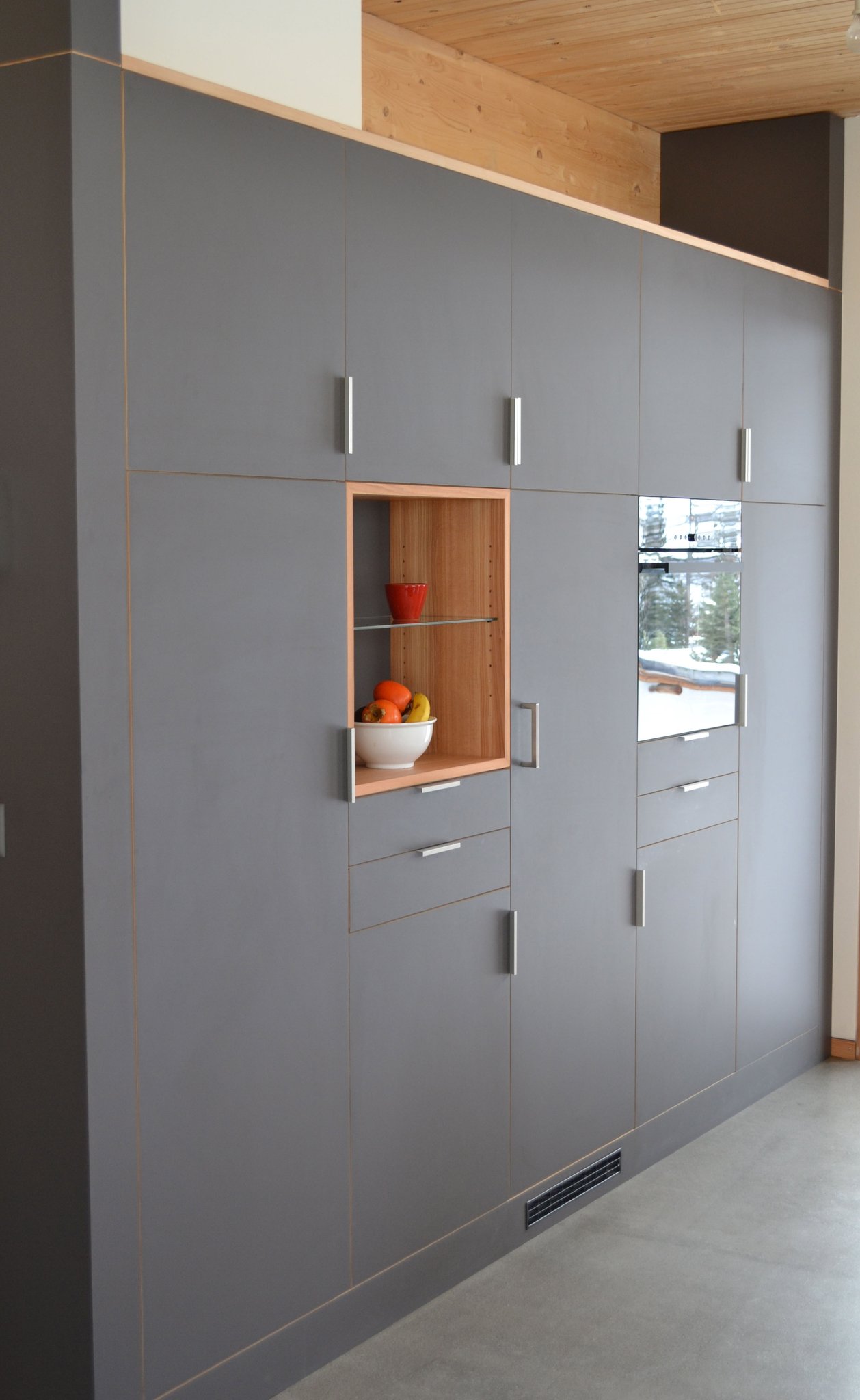 Küche Massivholz Lärche und Kelco Grau, Küche nach Mass