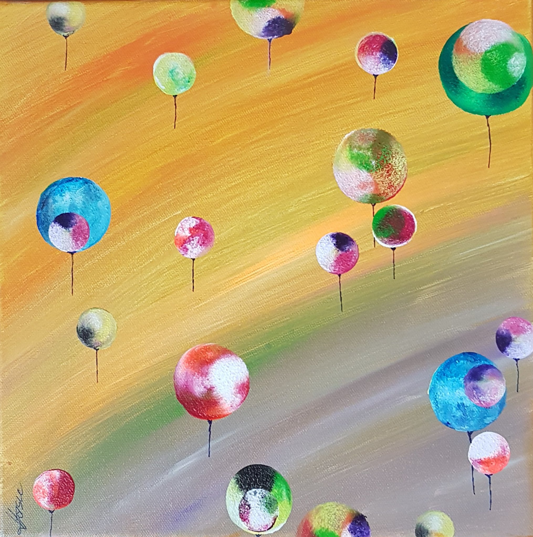 Bild Nr. 367, Format 30/30, Bunter Ballonflug, Fr. 195.00