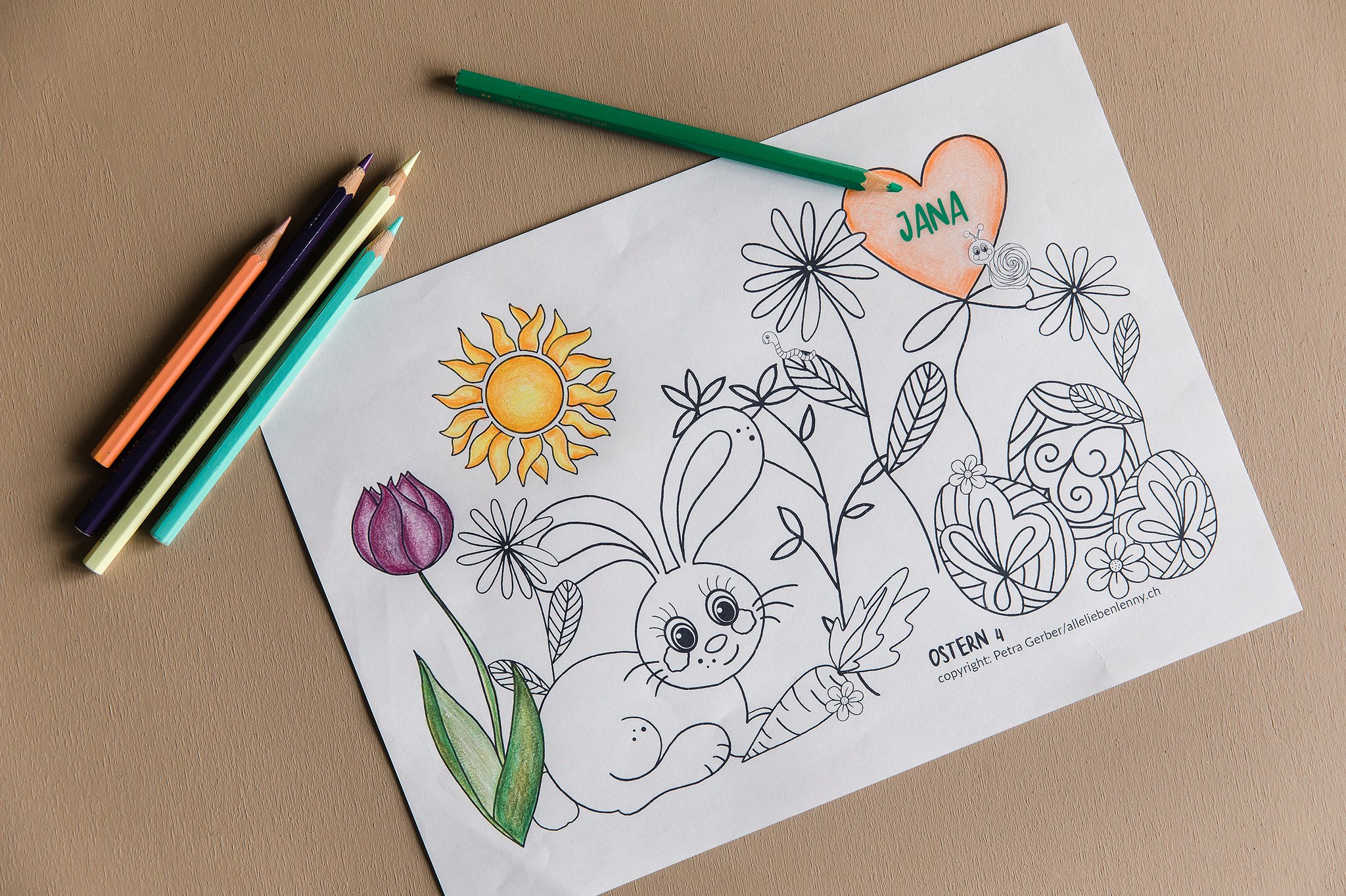 Ausmalbild für den Osterhasen