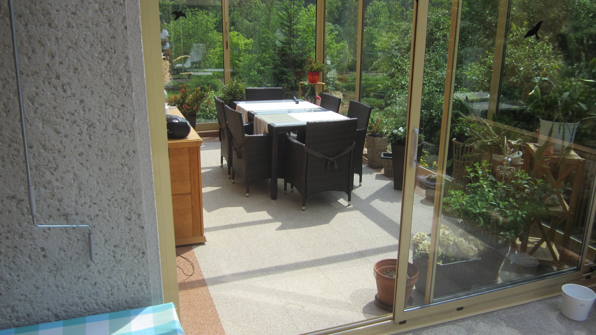 Dieser Wintergarten wurde später überdacht nach dem Steinteppich