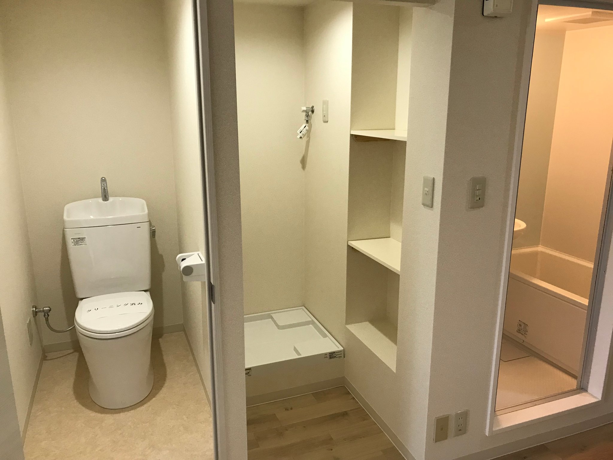 施工完了　トイレ・洗濯スペース・浴室