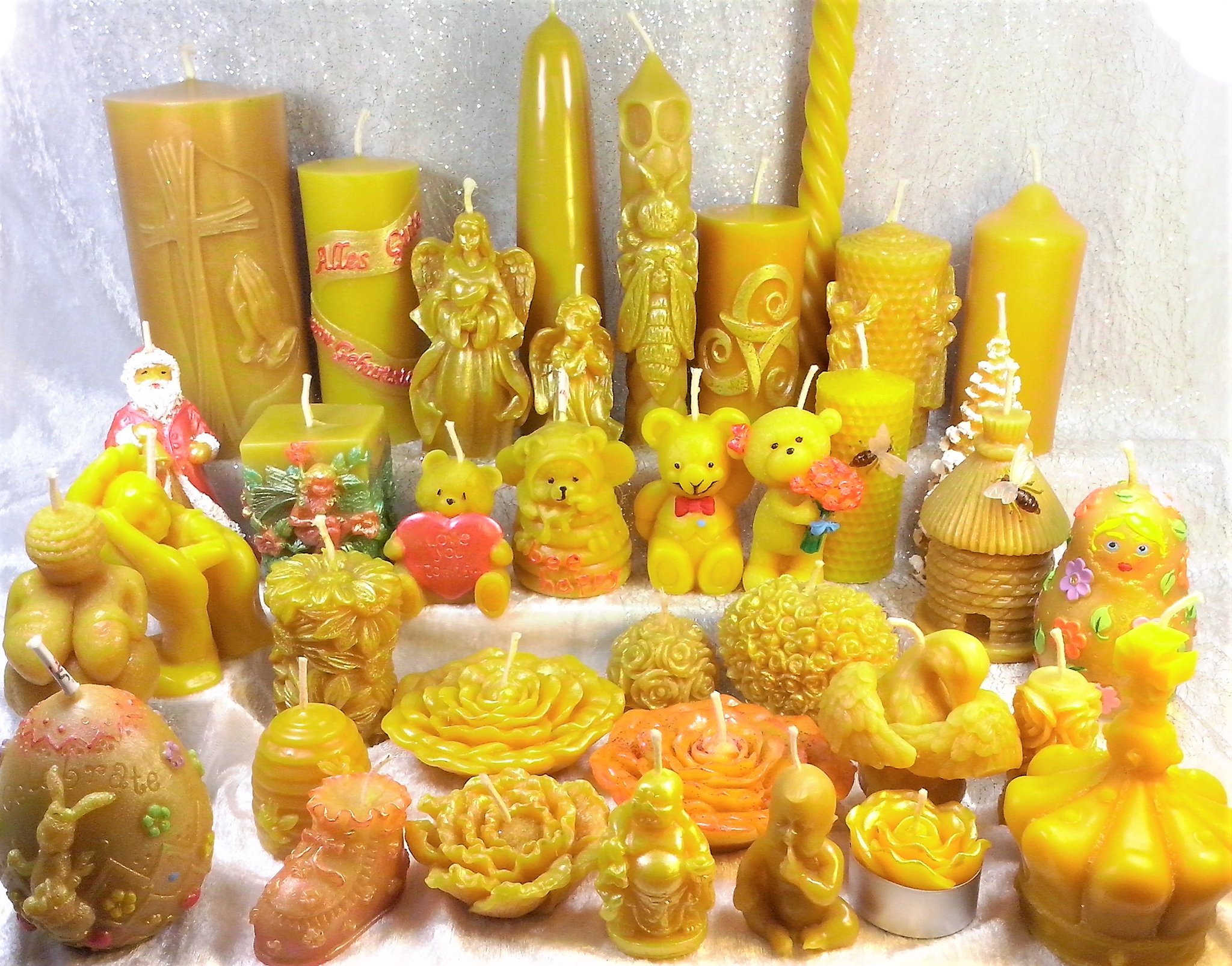 ausgefallene Bienenwachs-Kerzen