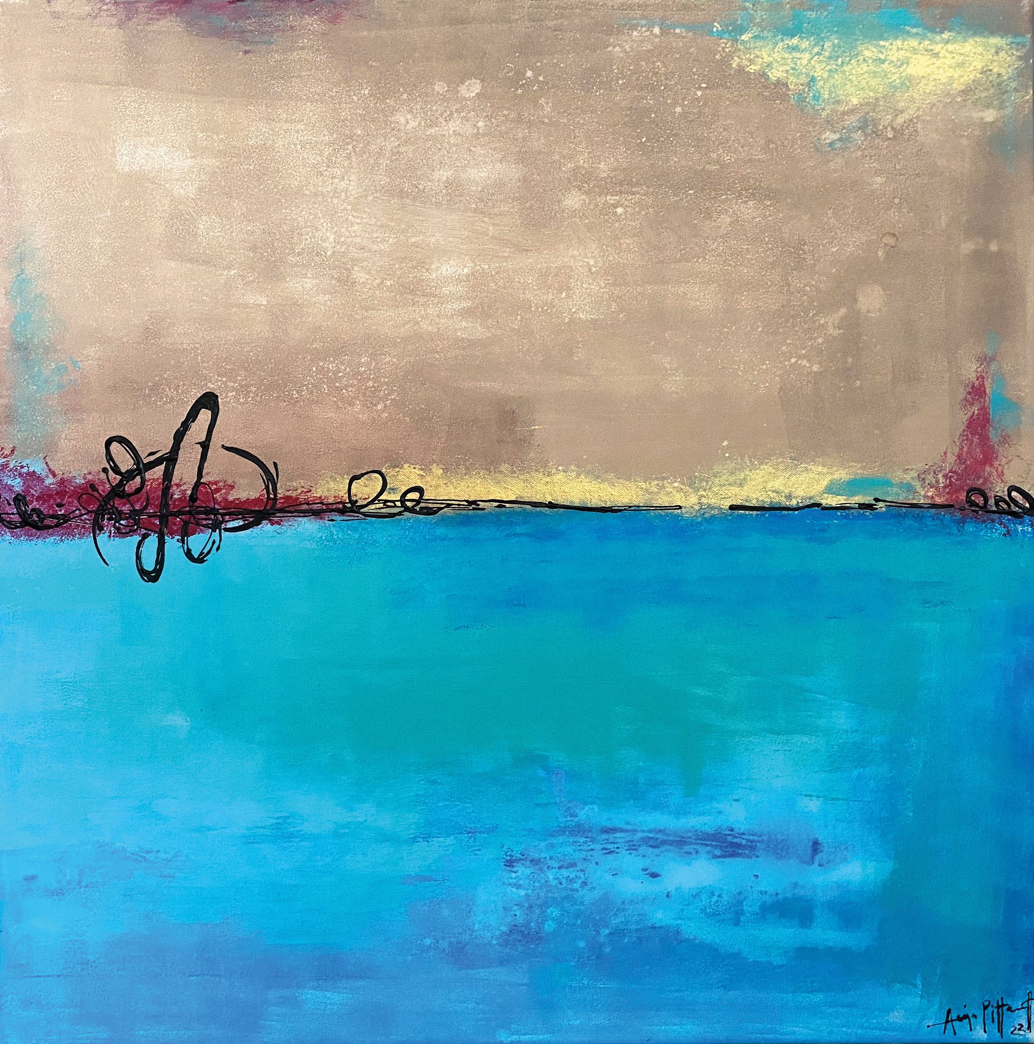 SAND AND SEA  Acryl auf Leinwand 80 X 80