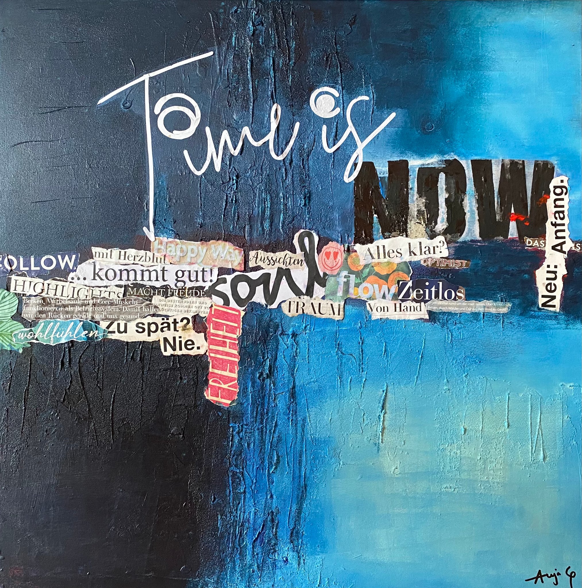 TIME IST NOW   Acryl auf Leinwand 80 X 60