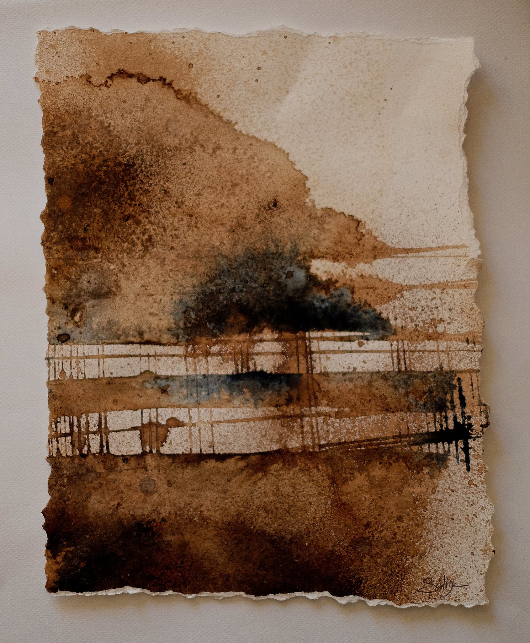 "Paysages de brou" - 30 x 35 Pigments sur papier