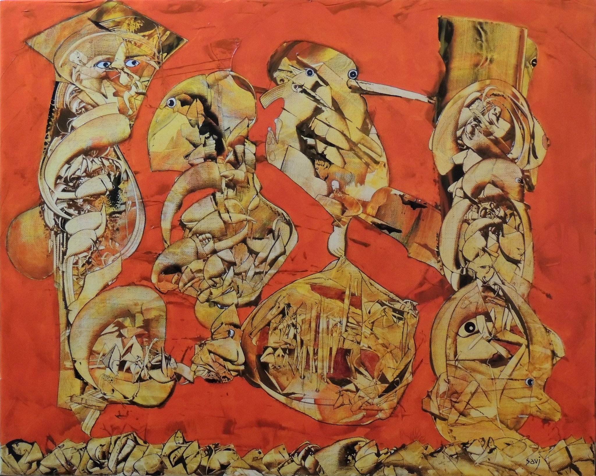 Le valet et ses creanciers - Technique mixte - 81x65 cm