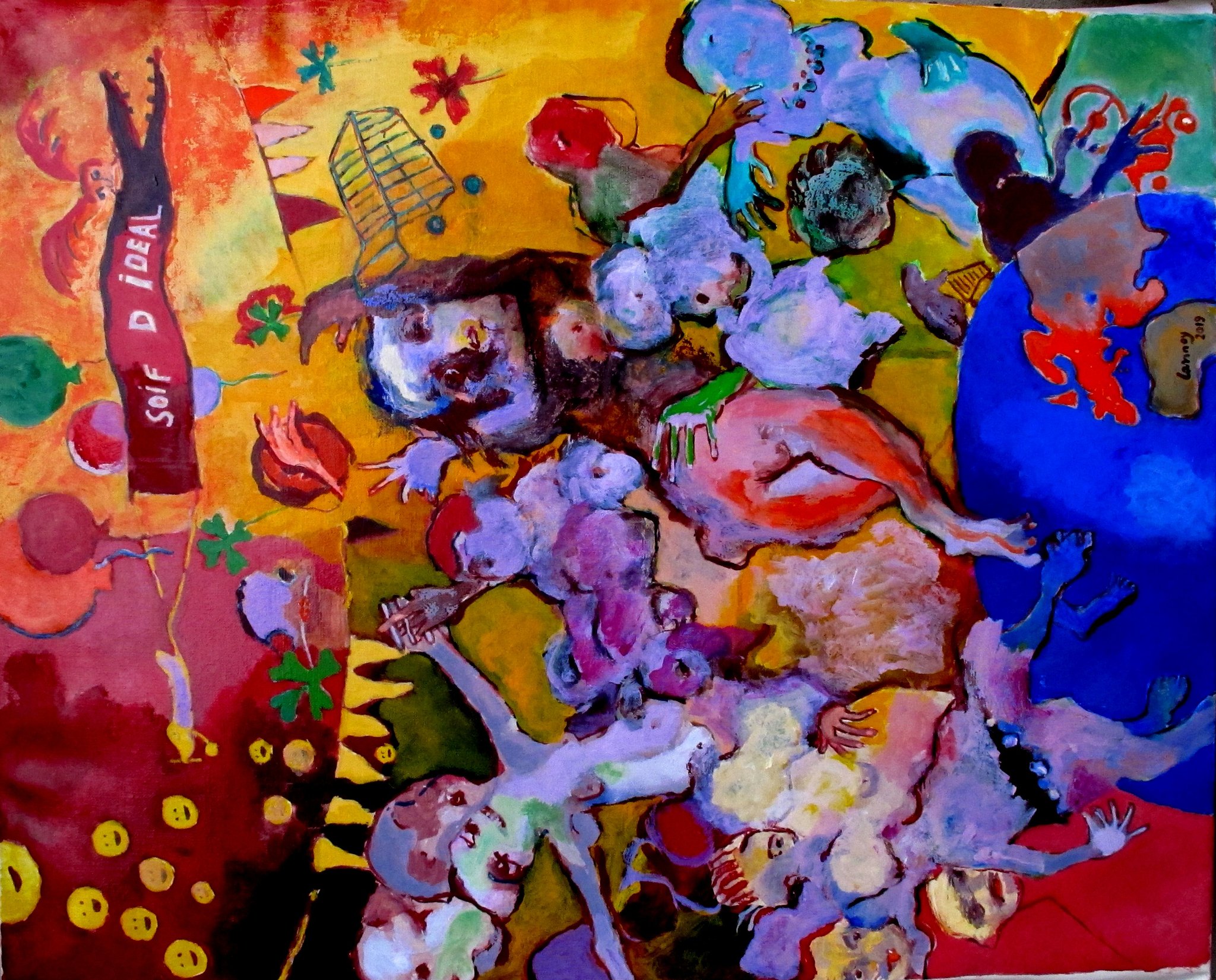 Foule Sentimentale - Huile sur toile - 81X65 cm