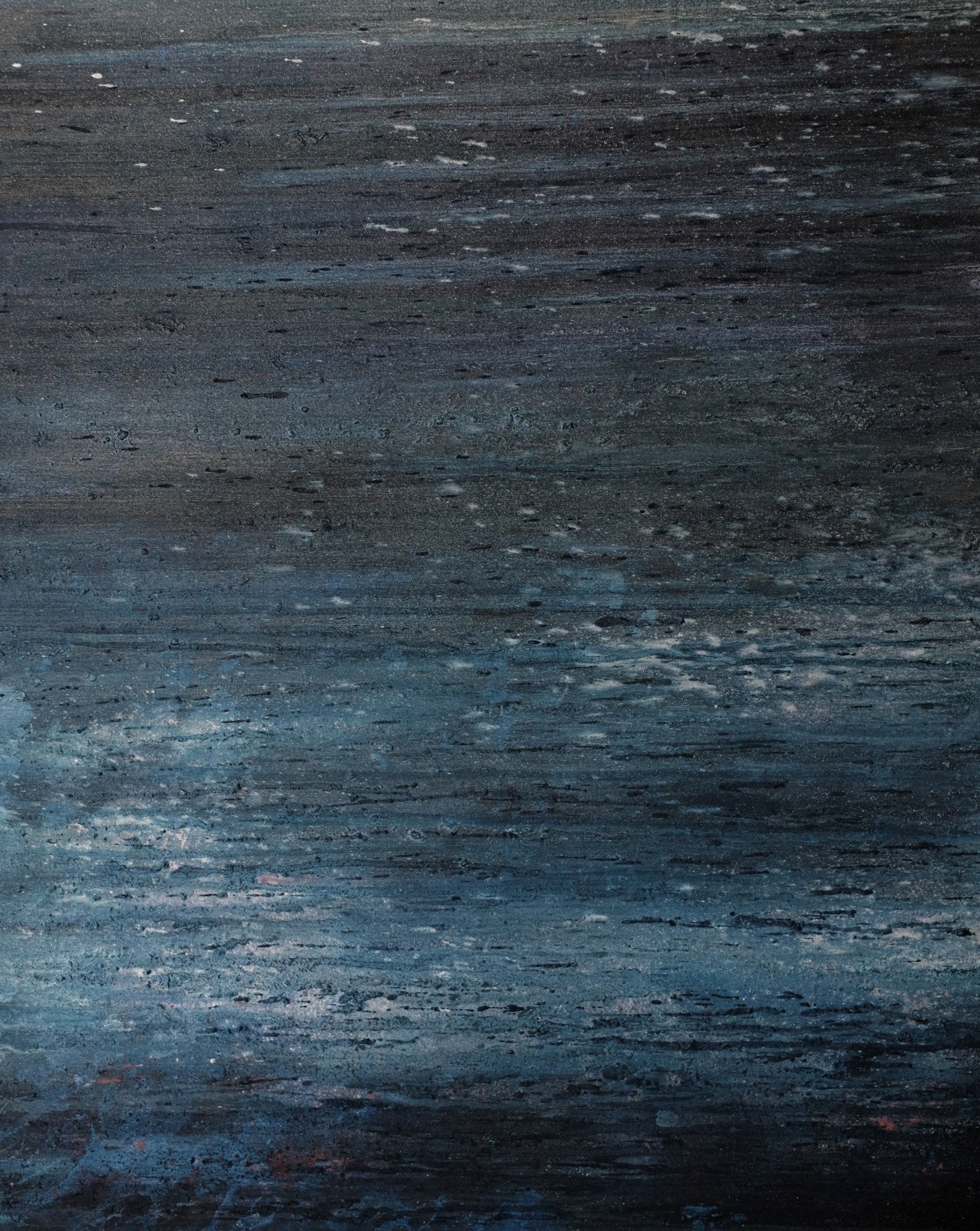 "Corail bleu" - 60 x 70 Pigments sur bois de chantier