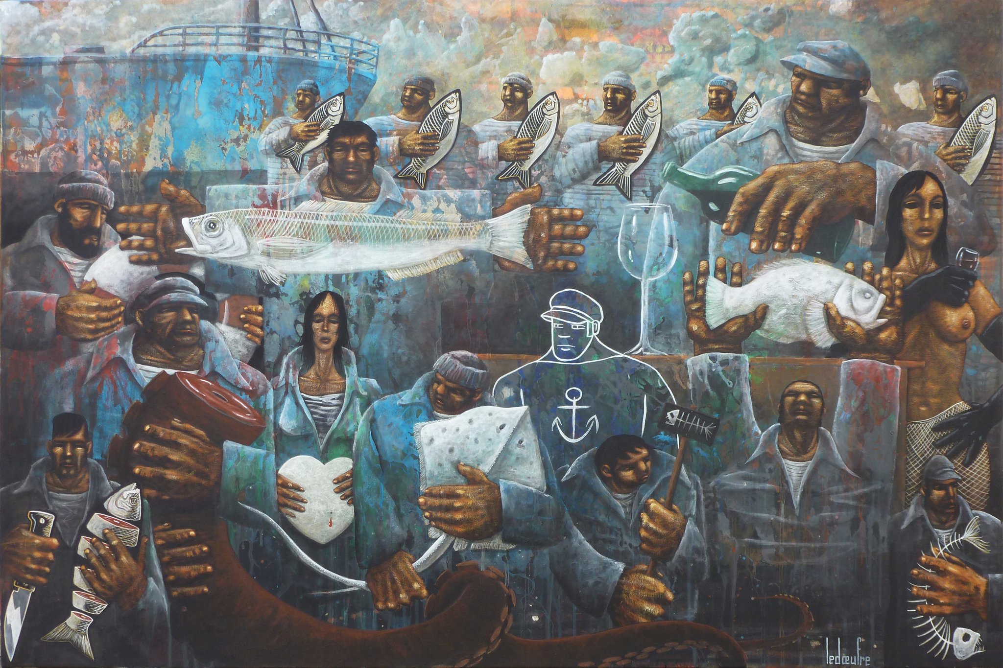 "Offrandes et sacrifices" - acrylique sur toile - 80x120cm