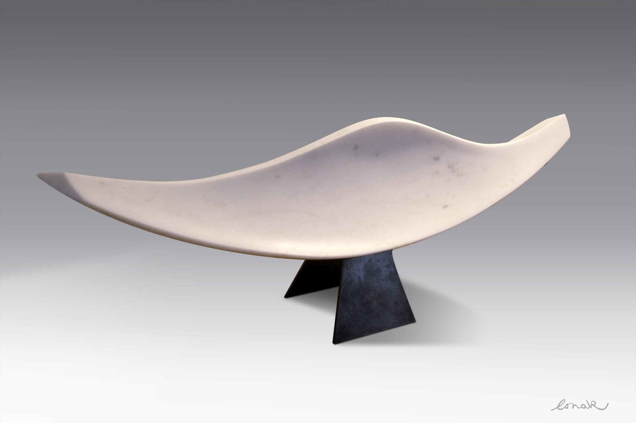 "Nuage plume" - marbre de carrare - 90x20x12cm