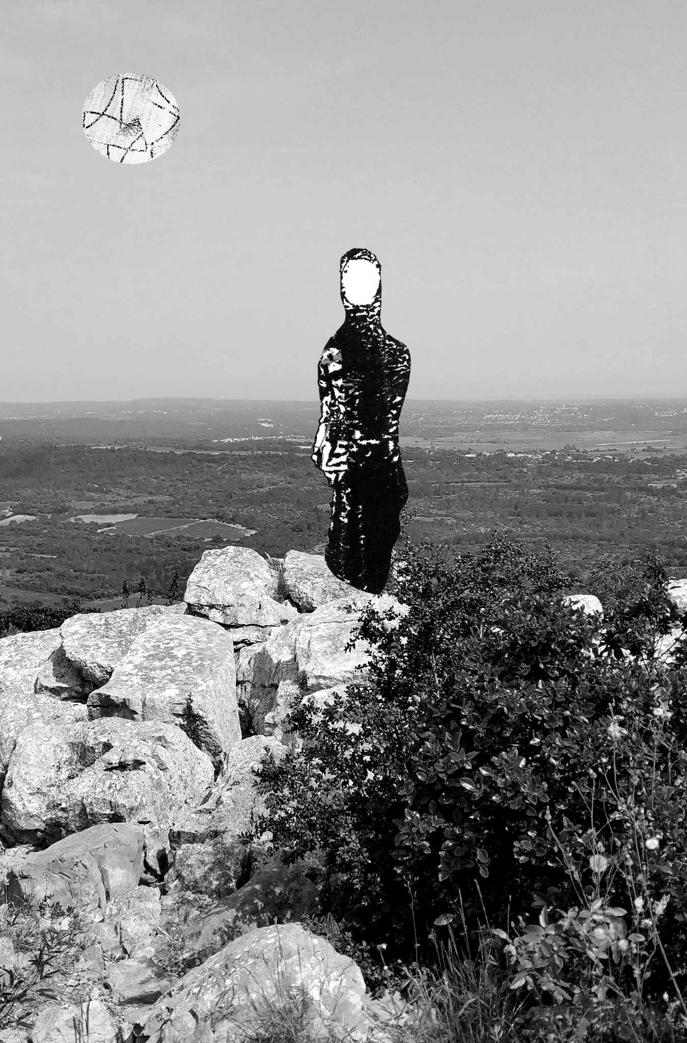 "Mise  en scène 2" - montage numérique sur papier mouchoir - 30x21cm