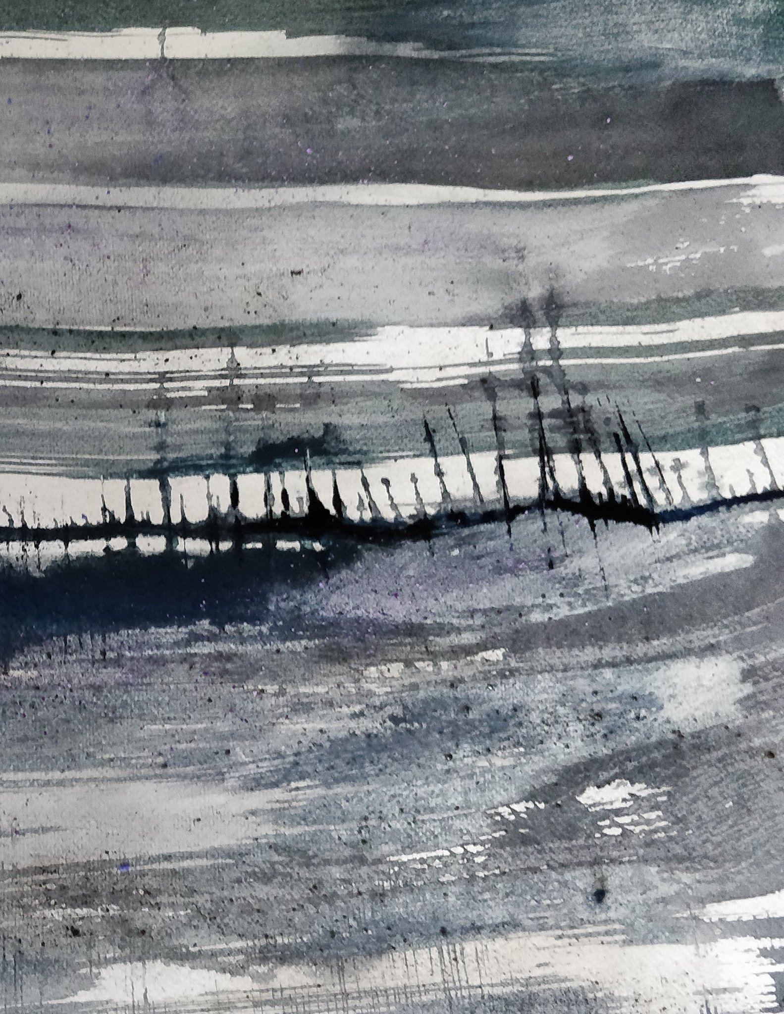 "Houle" - 25 x 37 - Pigments sur papier