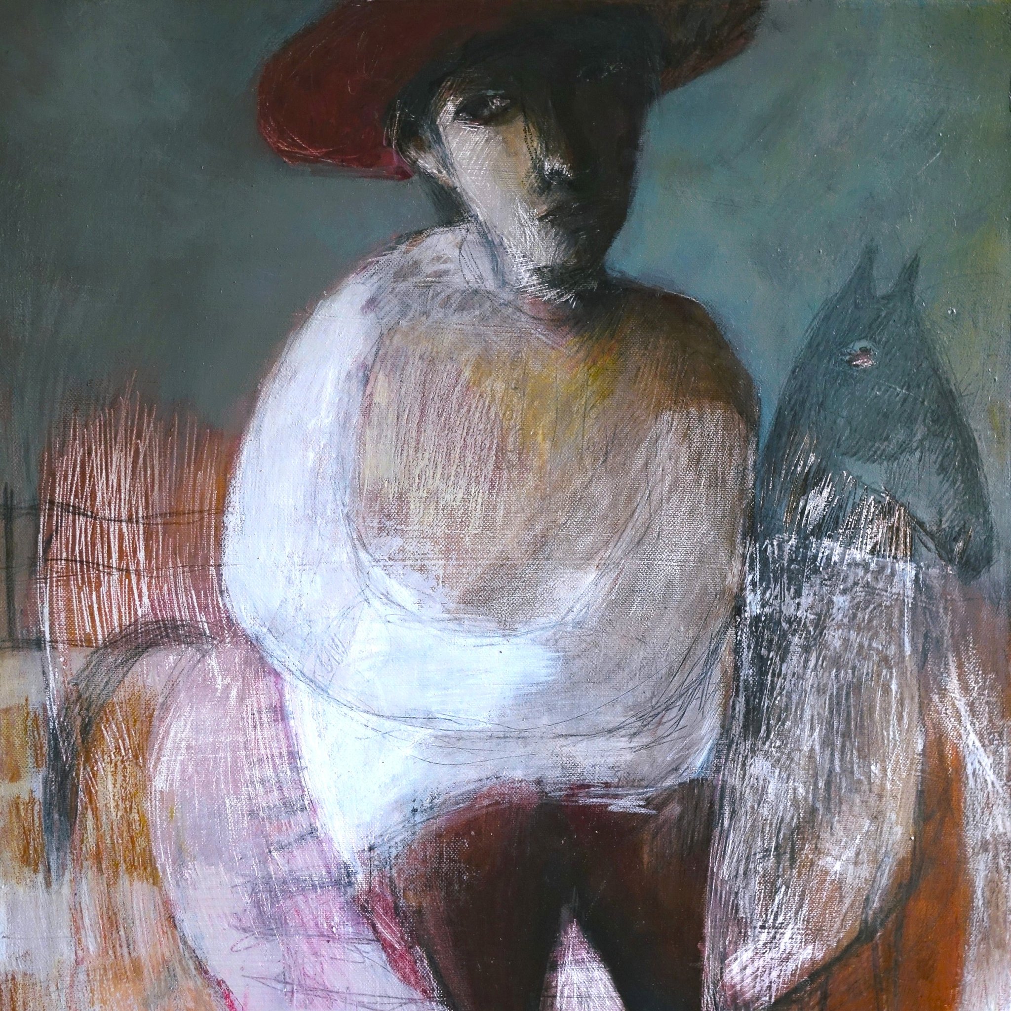 "O louco dos campos" huile sur toile 46X55cm de 2017. Anne Patay