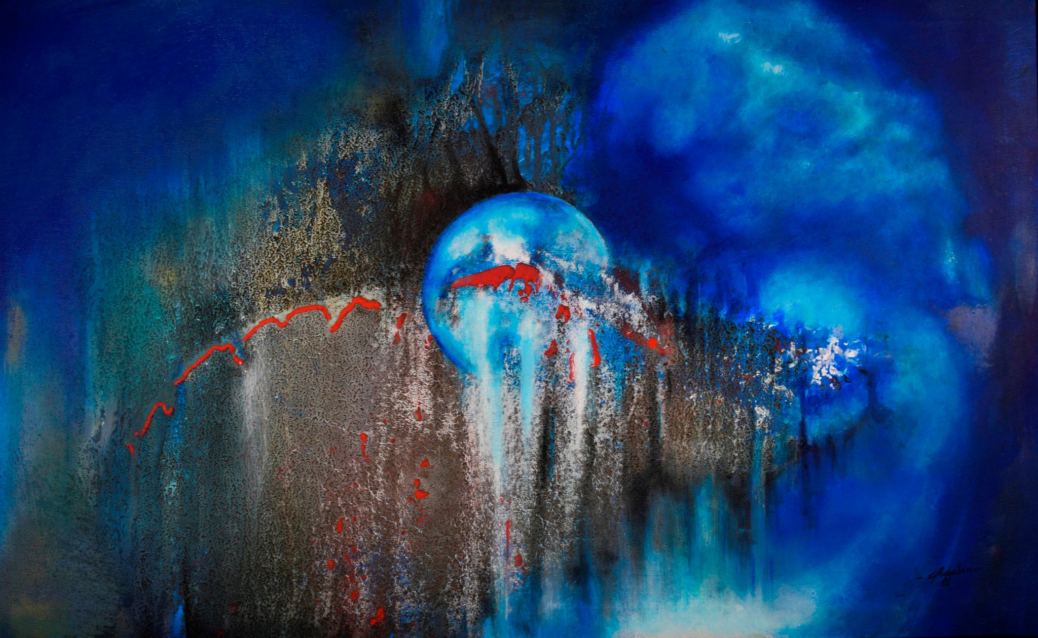 coulée froide - Acrylique sur toile - 145cmx90 cm