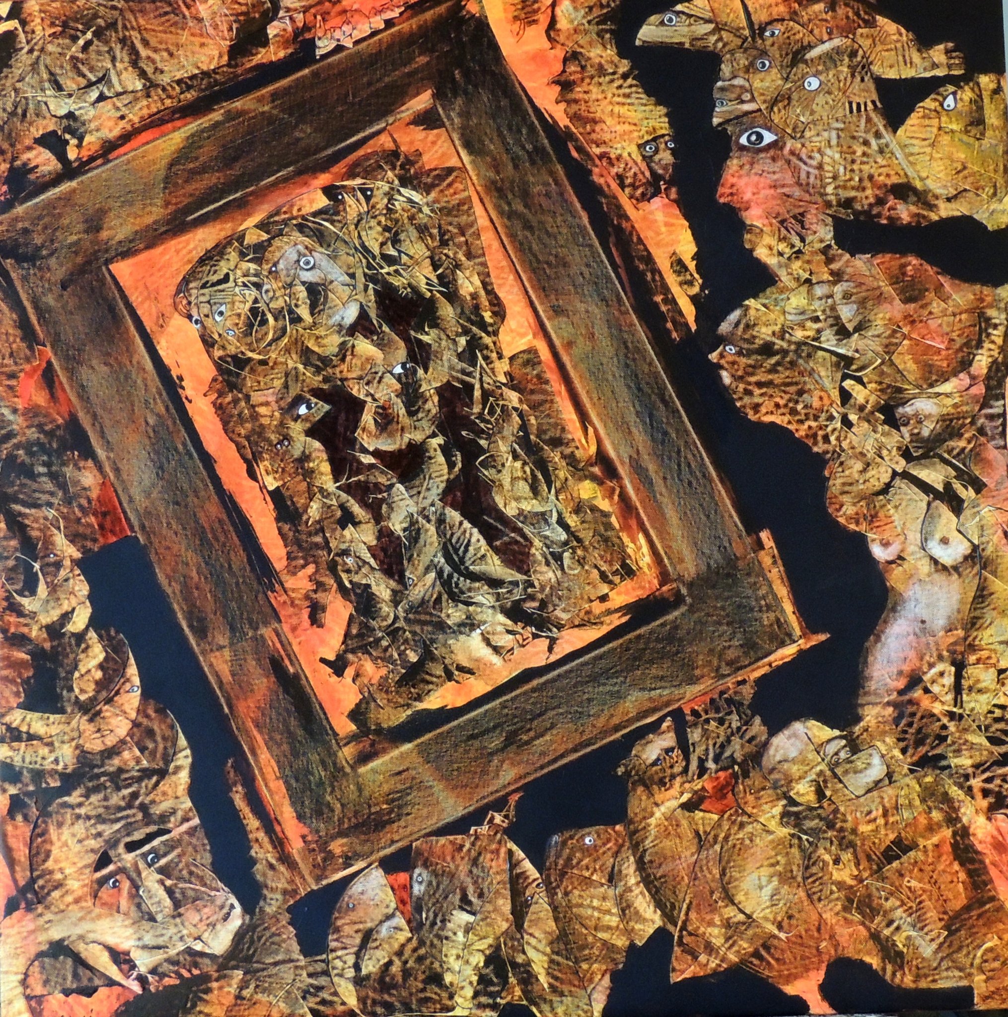 Sous contrôle - Technique mixte - 80x80 cm