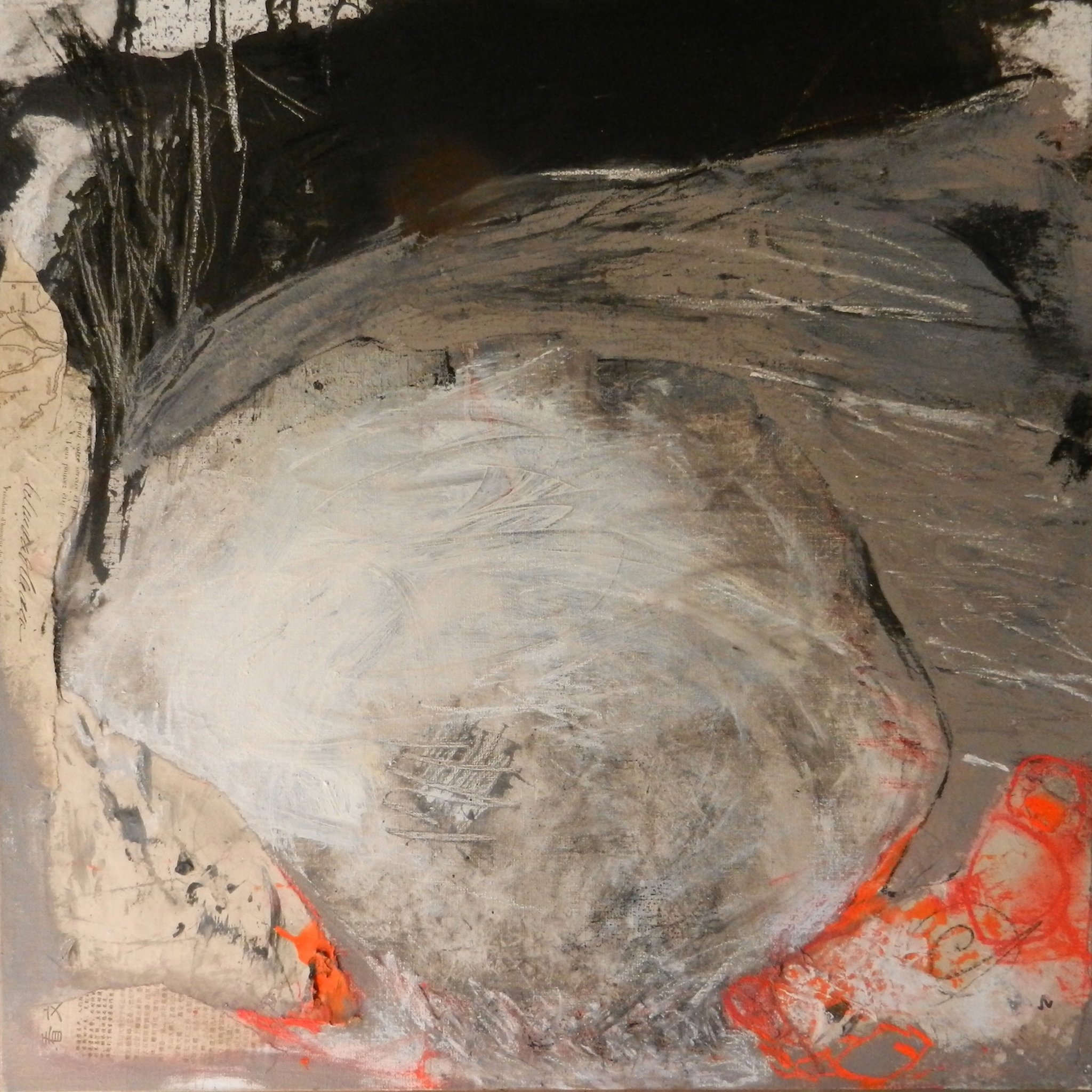 "Sans titre" 60 x 60 cm, acrylique et mixte. Peinture Marie-Jo Dilly