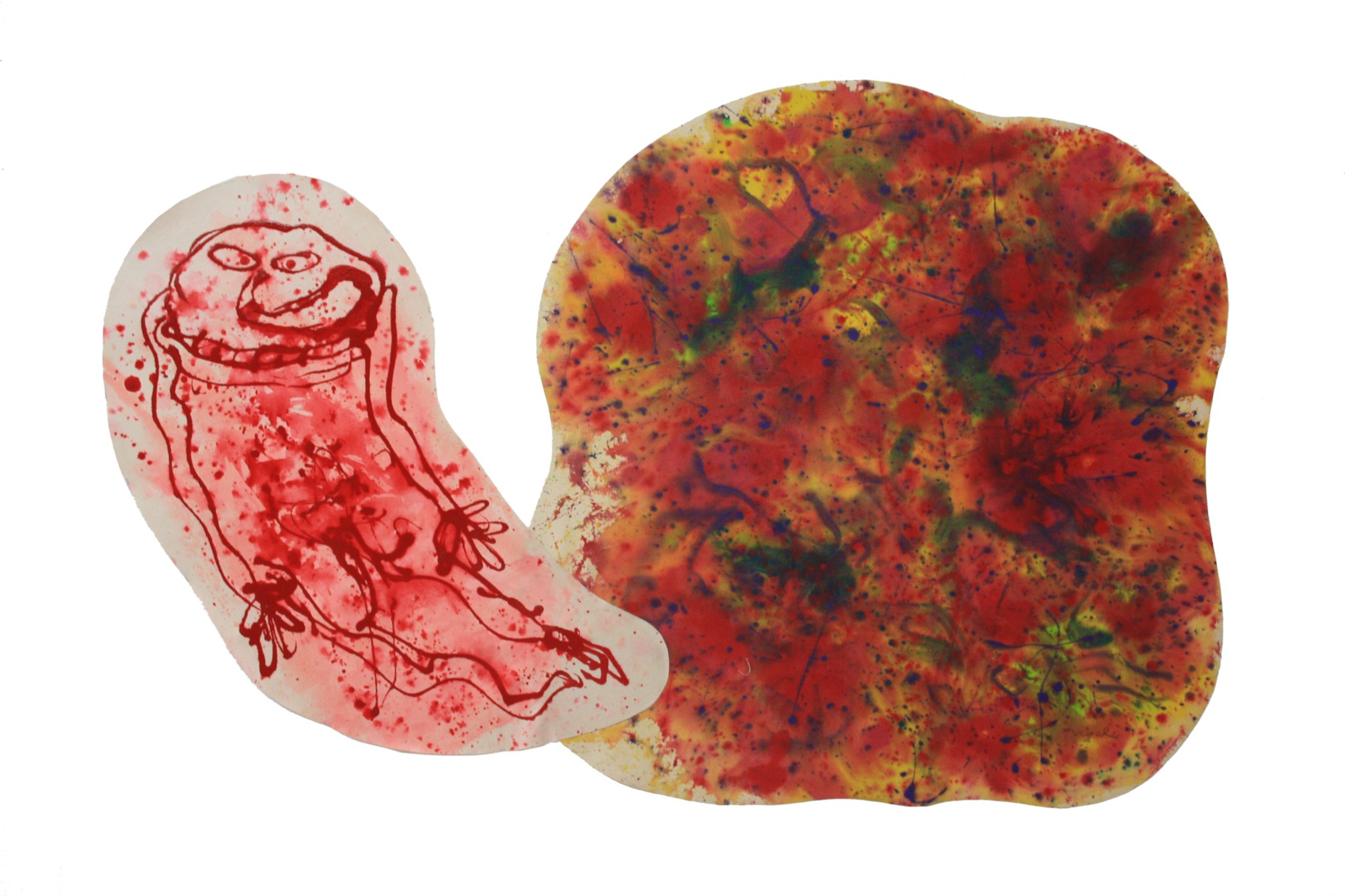 Rougebouge - personnage ambigu - Acrylique sur toiles - 120x170 cm