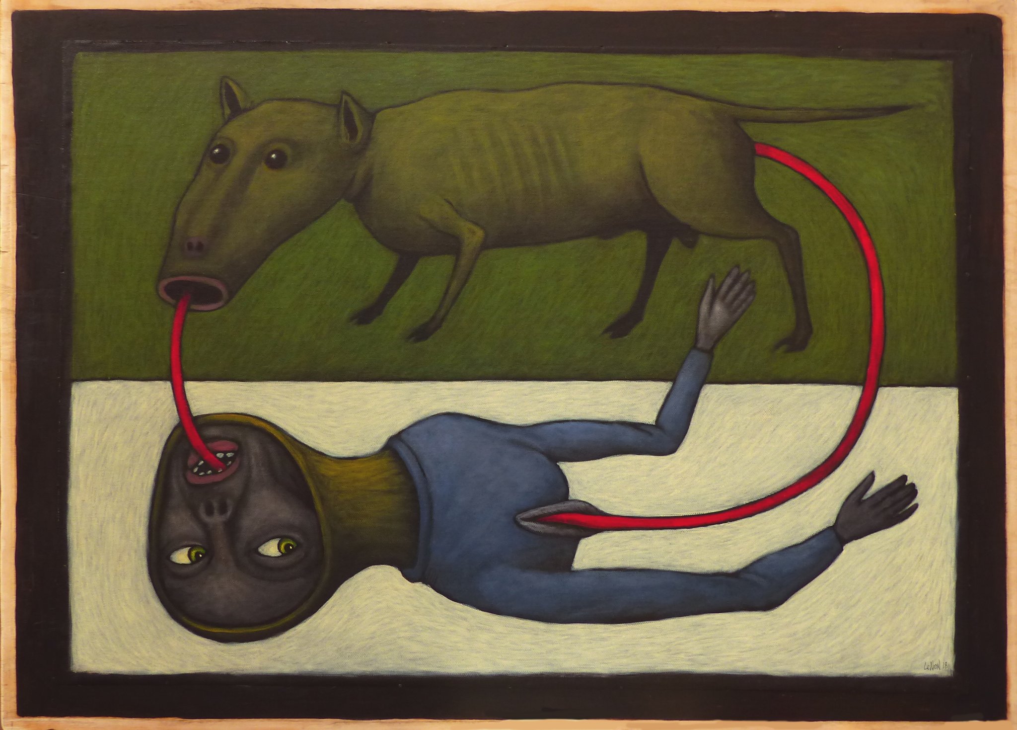 De l'un à l'autre - oeuvre de Bernard LENEN - acrylique sur toile - 2018.