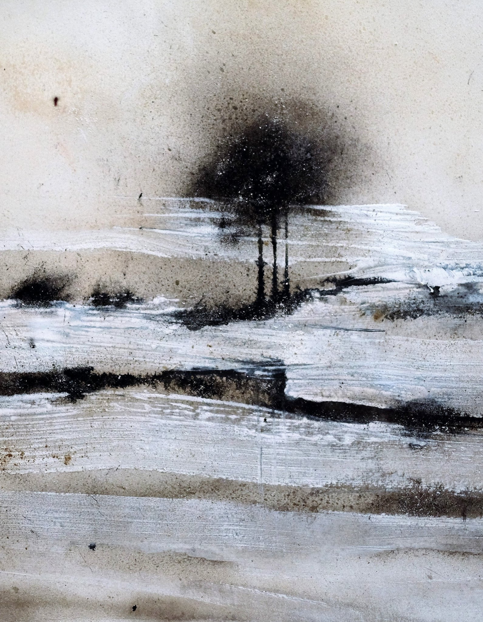 "Effacer mes traces" - 56 x 60 Pigments sur papier