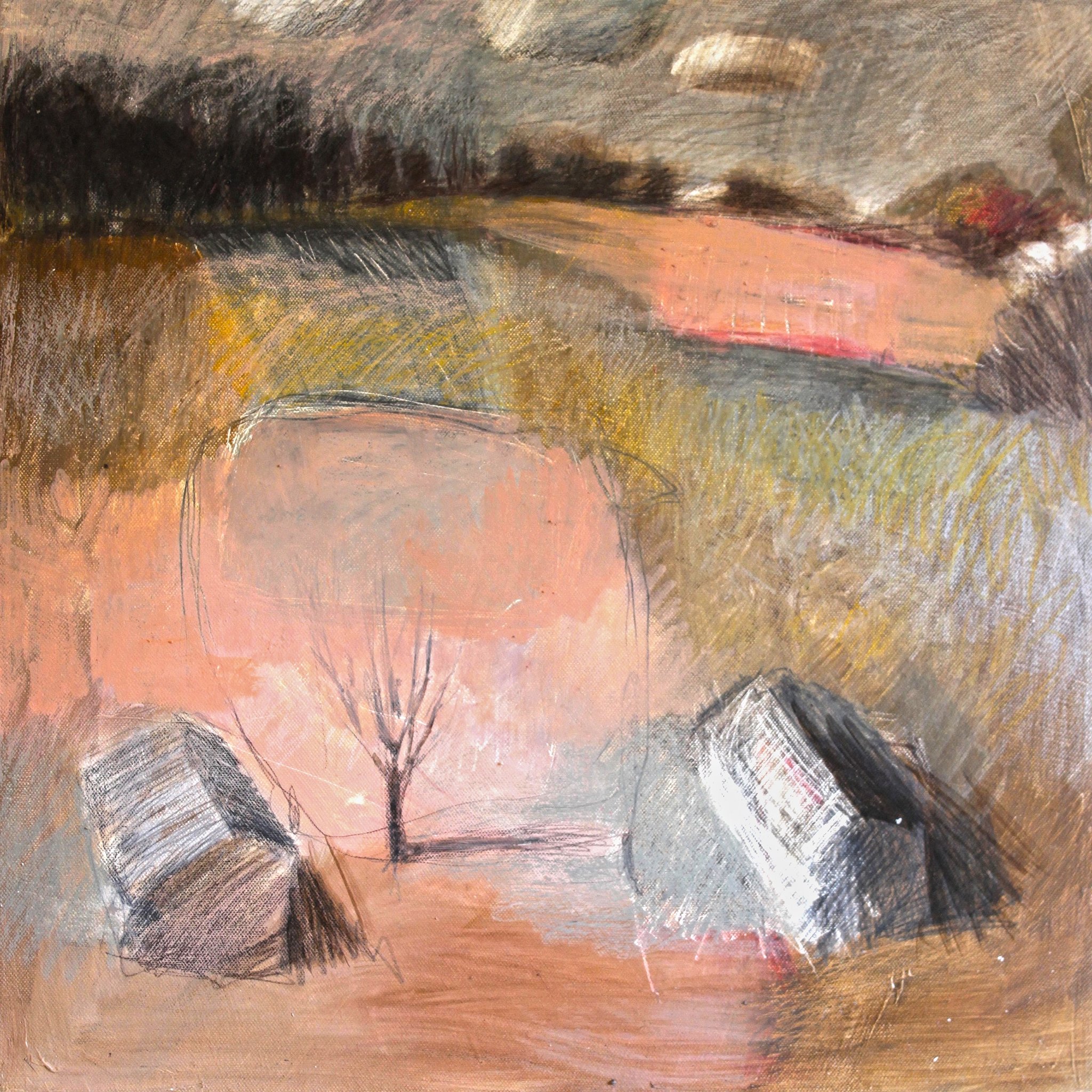 "Landscape 5" huile sur toile 50x50cm, 2017. Anne Patay