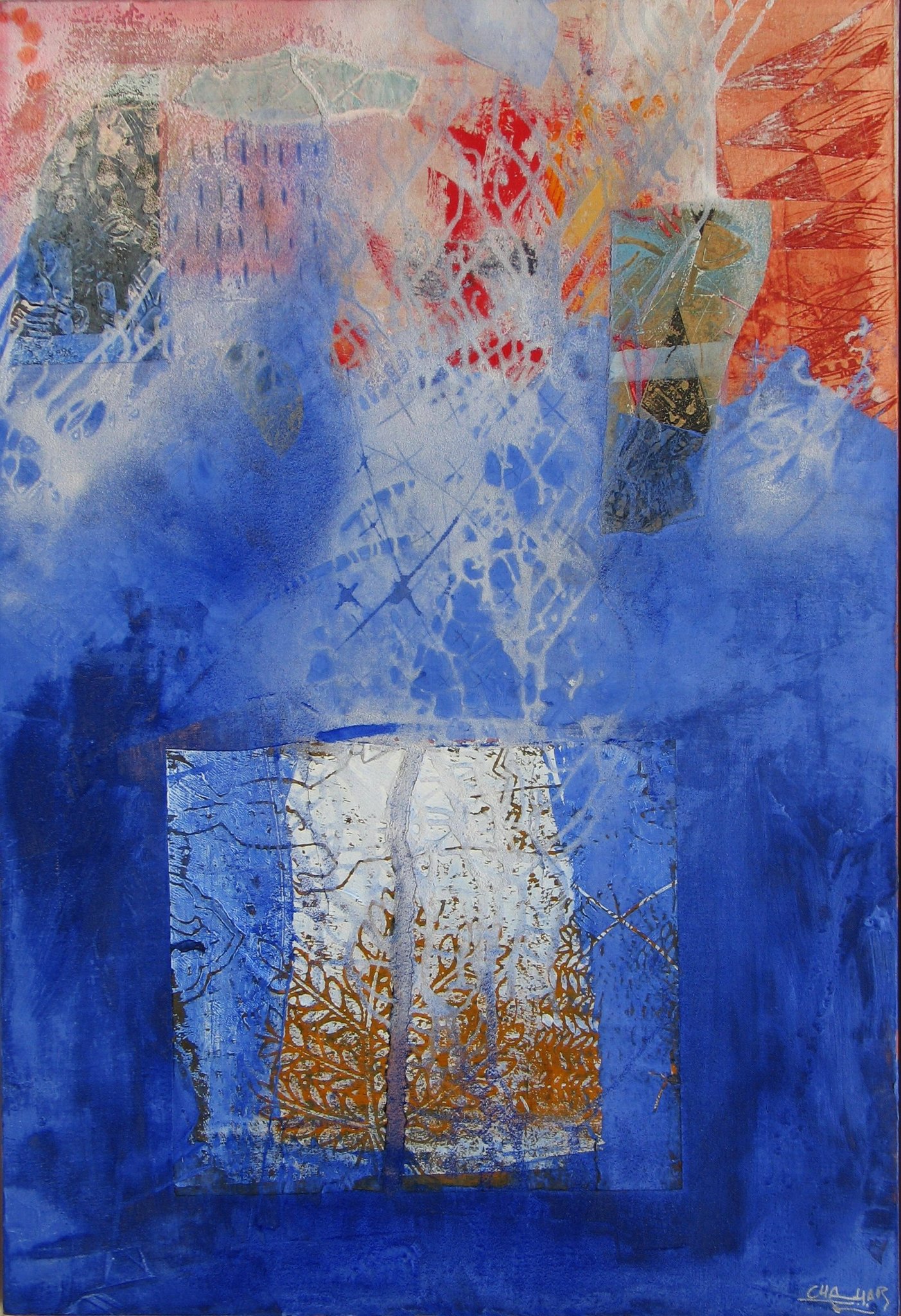 "L'ouverture", technique mixte sur toile 95x139cm