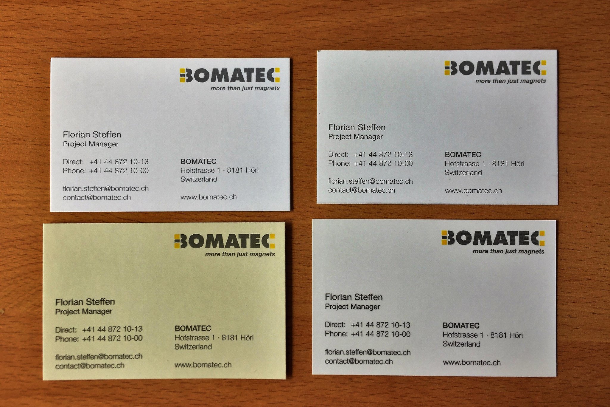 Geschäftsdrucksachen für Bomatec AG, Höri