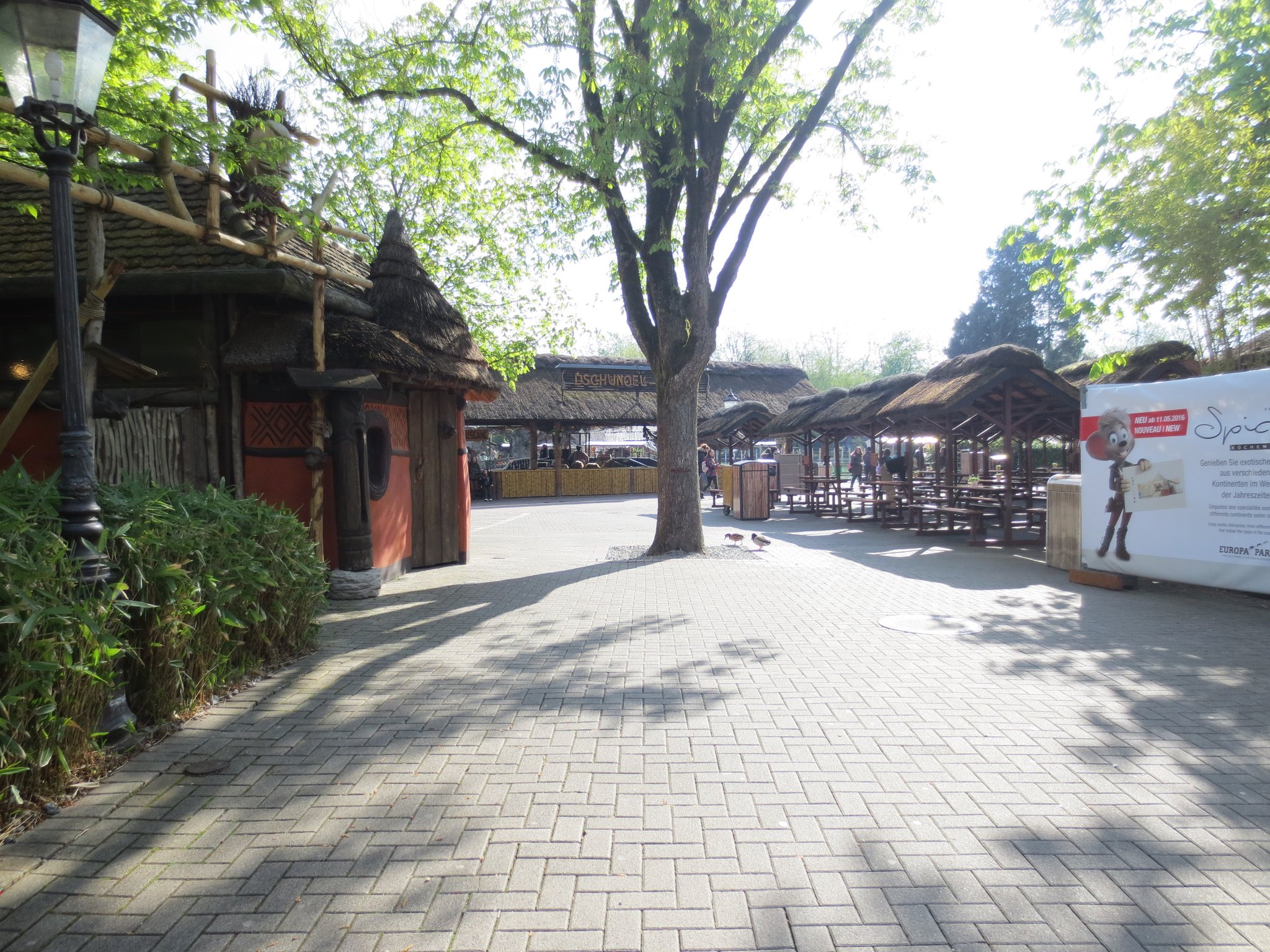 Blick Richtung "Dschungel-Flossfahrt"; in der 1975 erbauten Panoramabahn durch den Park (erleben der Parkwelt im Bummelzug)