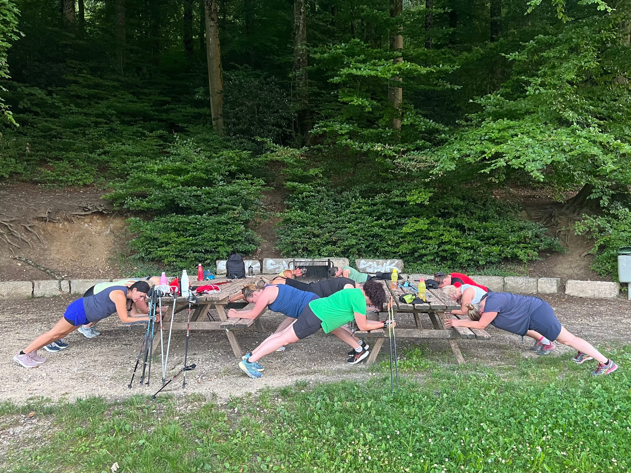 Nach der Walkingrunde Planks 