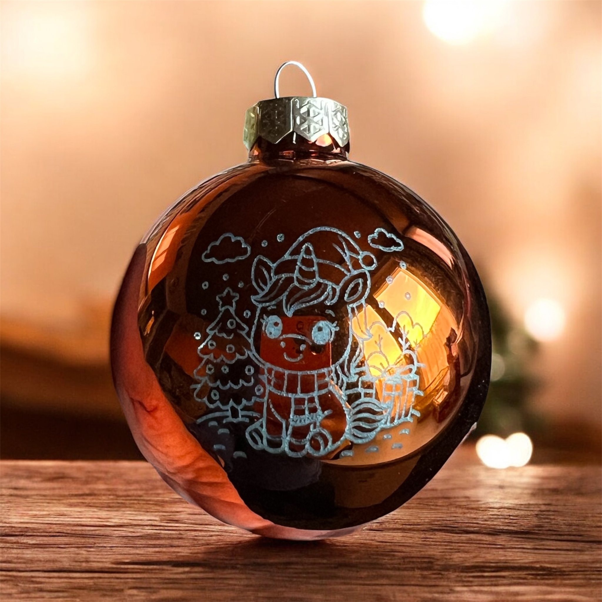 Weihnachtskugel mit Text und/oder Bild