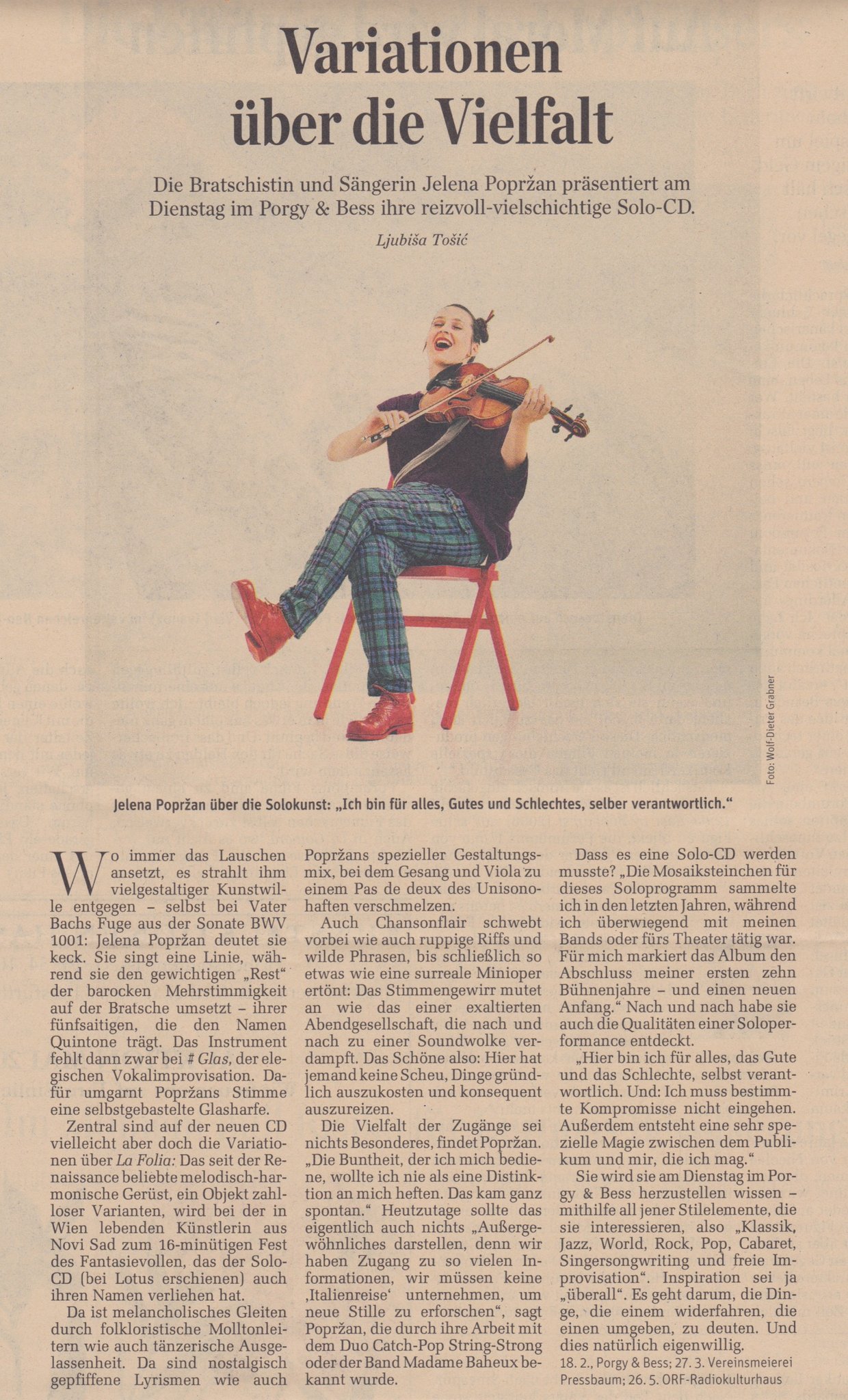 "Der Standard" (Ljubiša Tošić), Februar 2020, AT