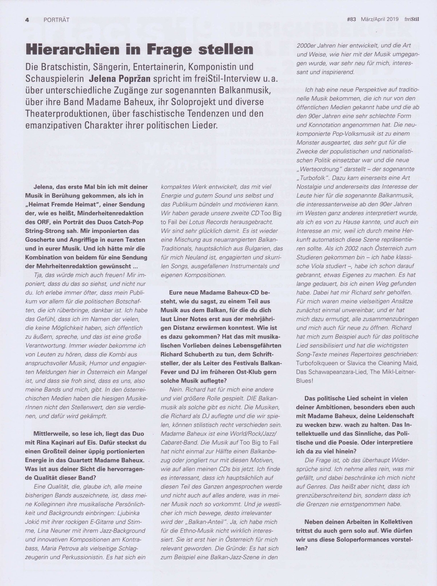 "freiStil" Interview 1, March 2019, AT