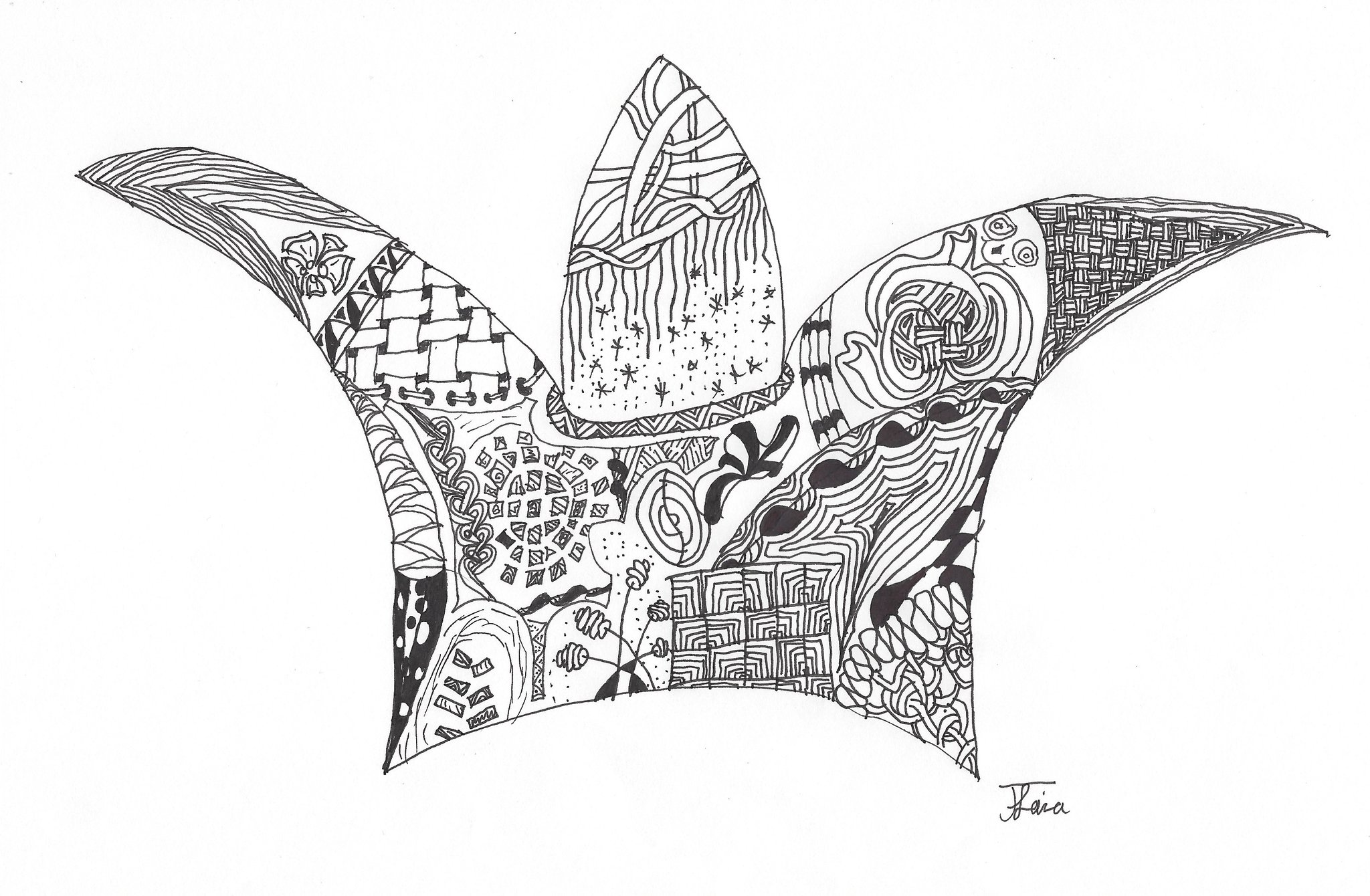 Zentangle-Zeichnung Kind 10 Jährig