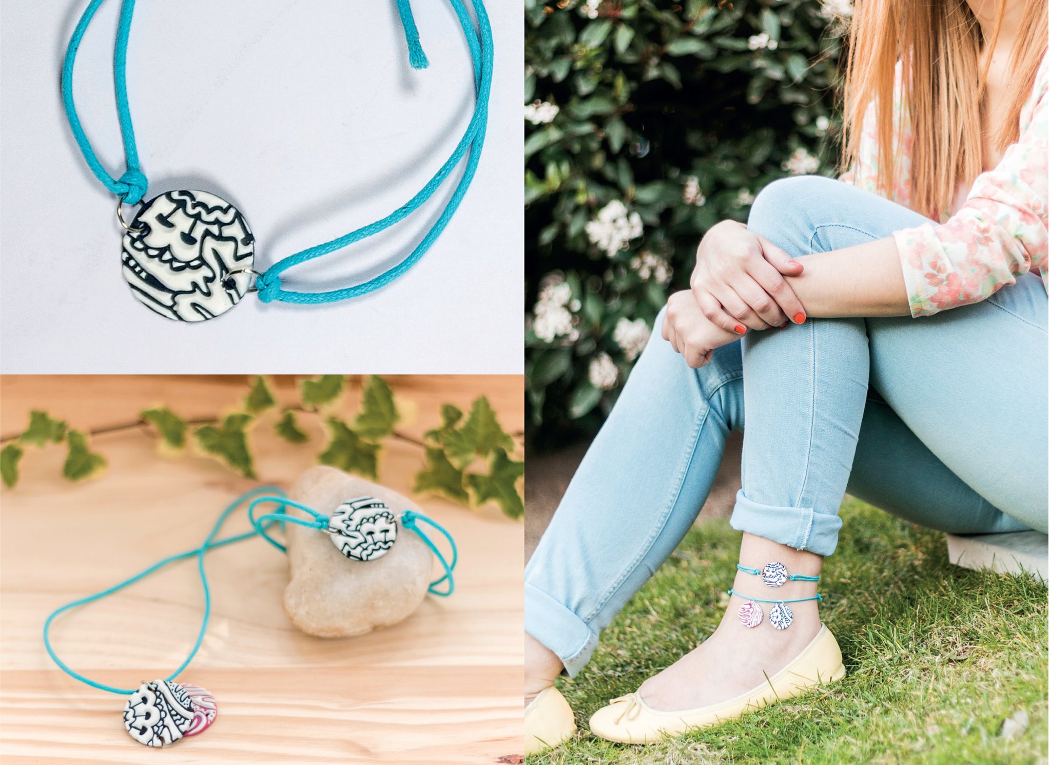 Fusskette Fimo Beispiels-Bild Buch Topp-Verlag